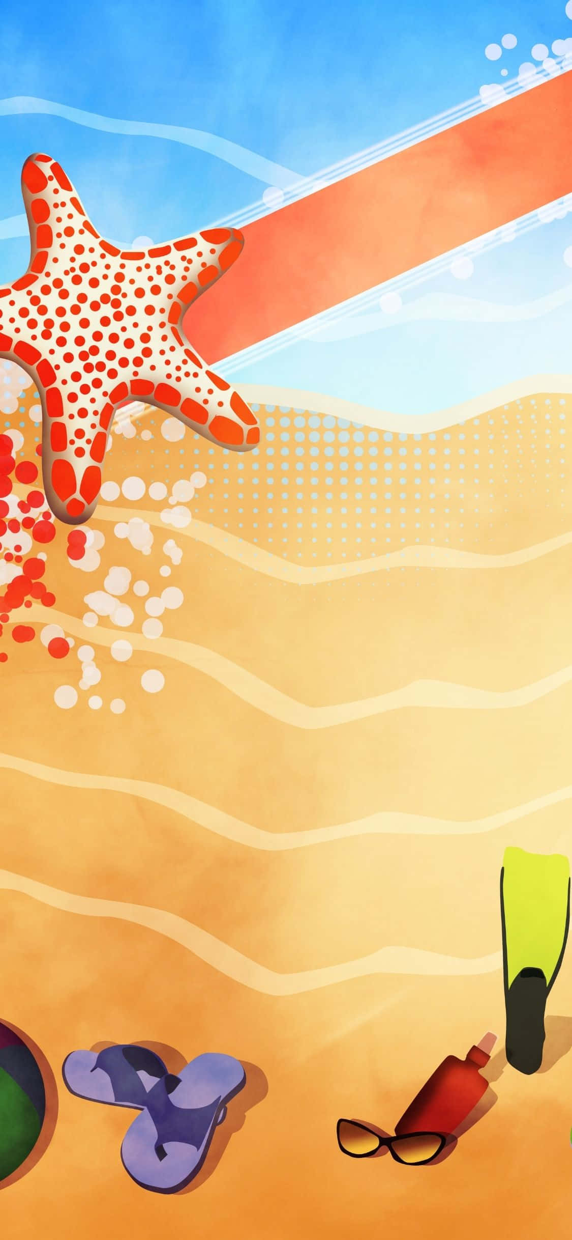 Strandsand vektorkunst iPhone X sommerbaggrund Wallpapers