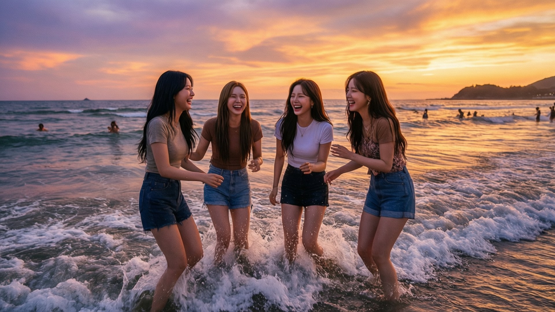 Strandsolnedgang med TWICE Wallpapers