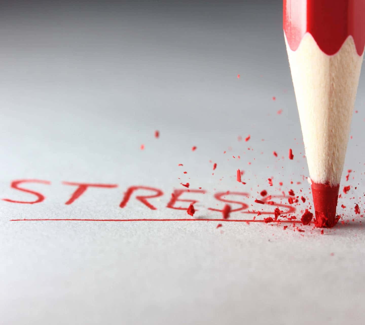 Stress skrevet med rød farveblyant Wallpapers