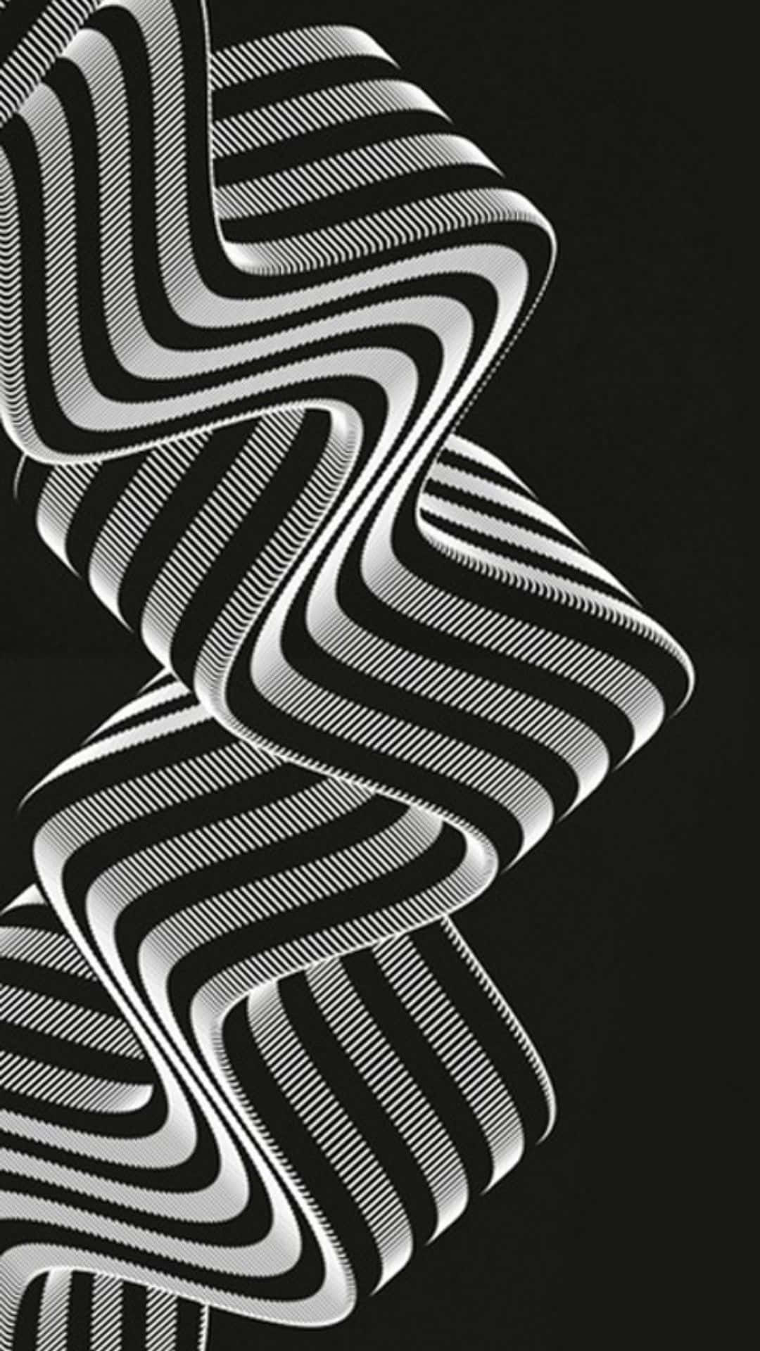 Stribet abstrakt sort-hvidt mønster Wallpapers