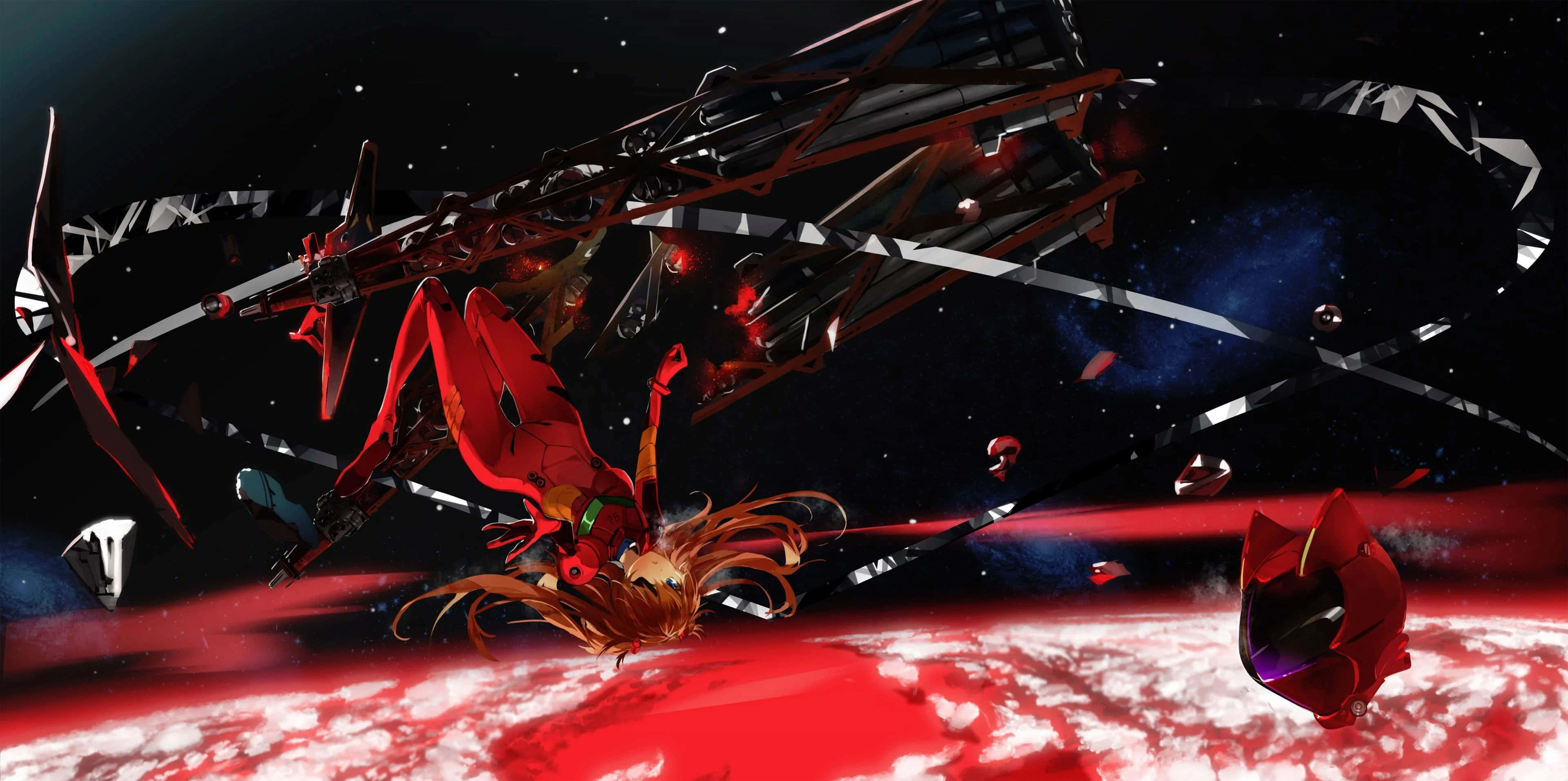 Sublim og kraftfuld scene i Neon Genesis Evangelion Wallpapers