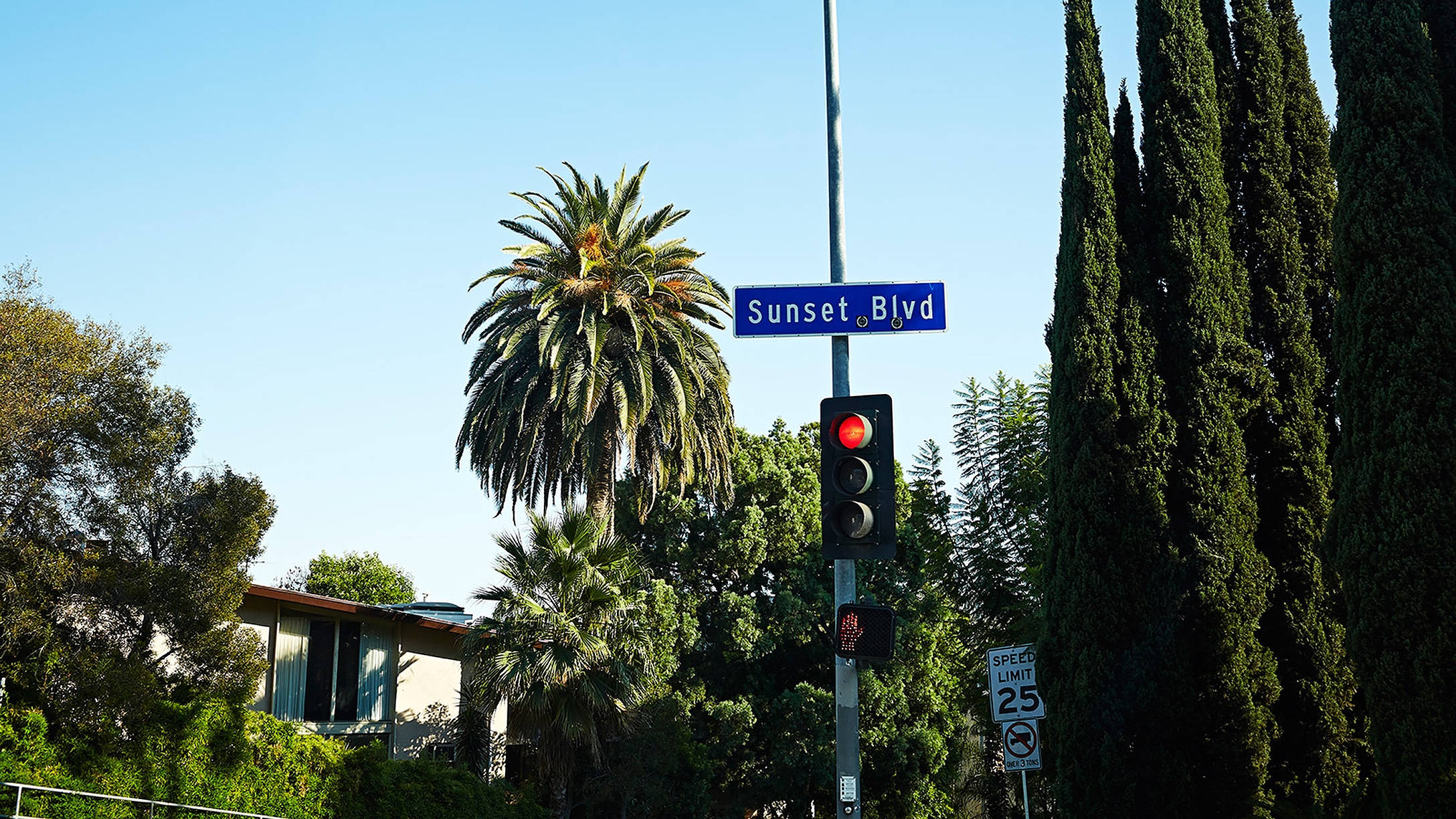 Sunset Boulevard blåt skilt Wallpapers