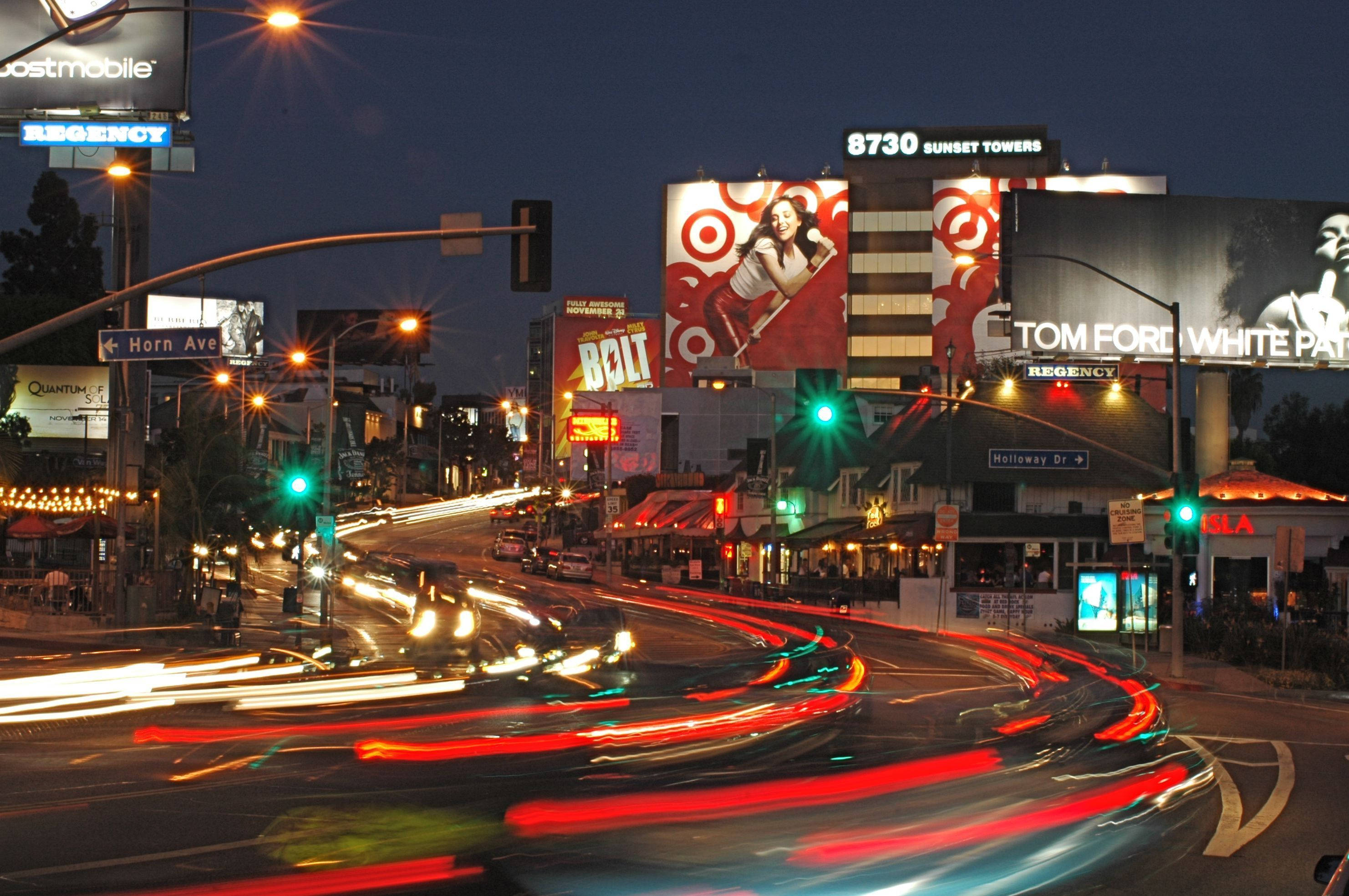 Sunset Boulevard Langtidseksponering Wallpapers