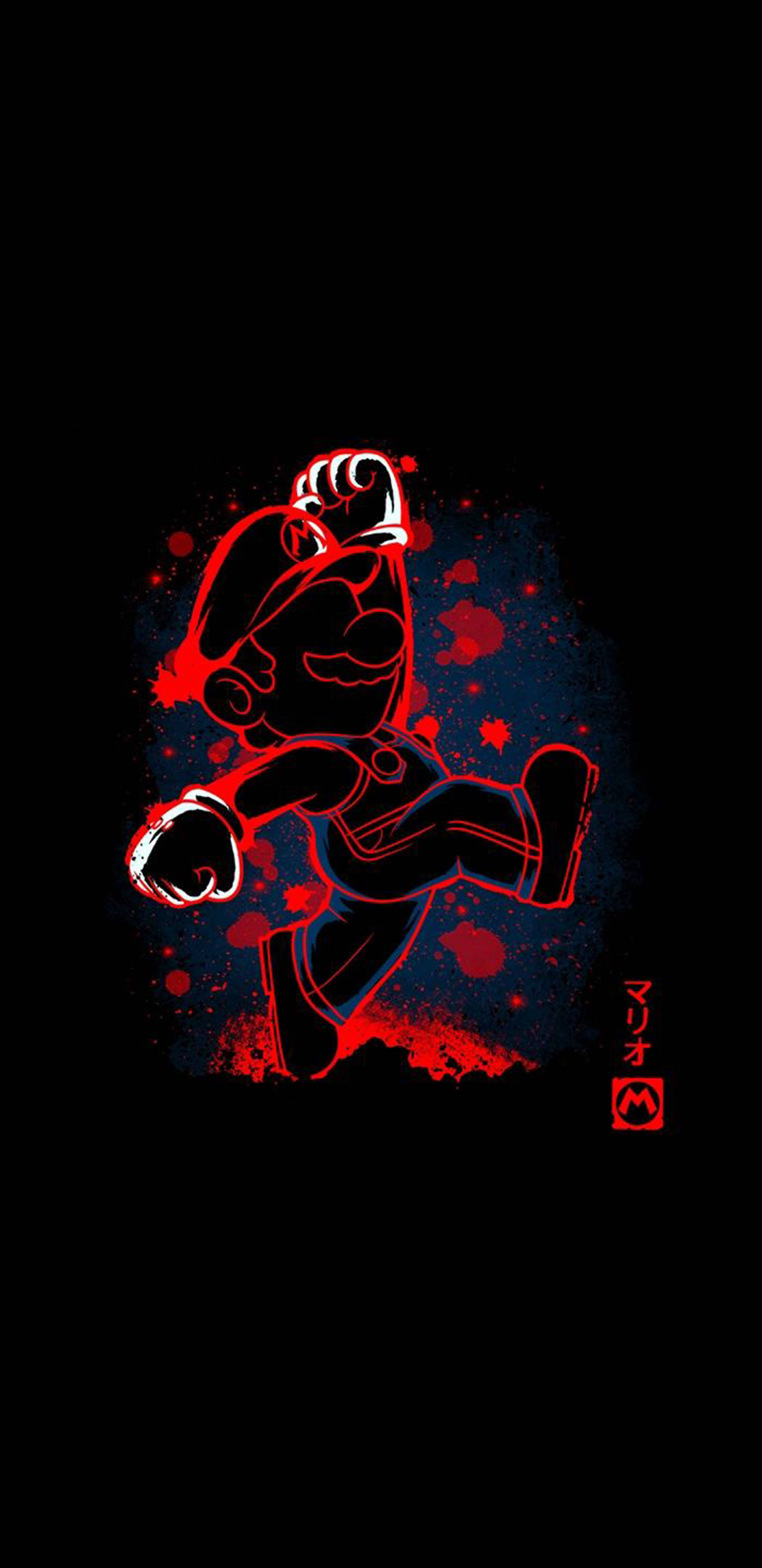 Super Mario skitseret i AMOLED Wallpapers