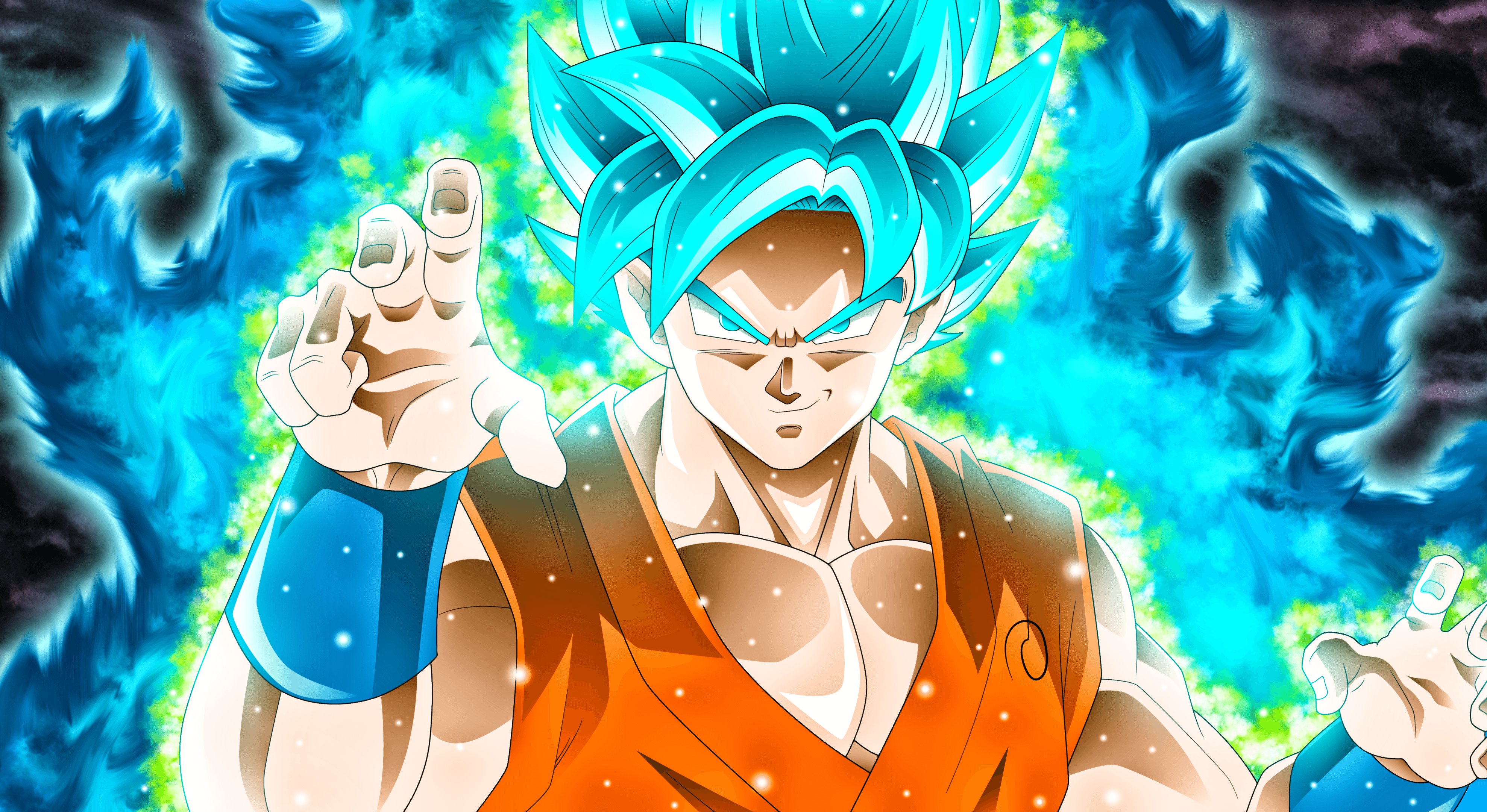 Super Saiyan Blue Goku kraftopladning Wallpapers