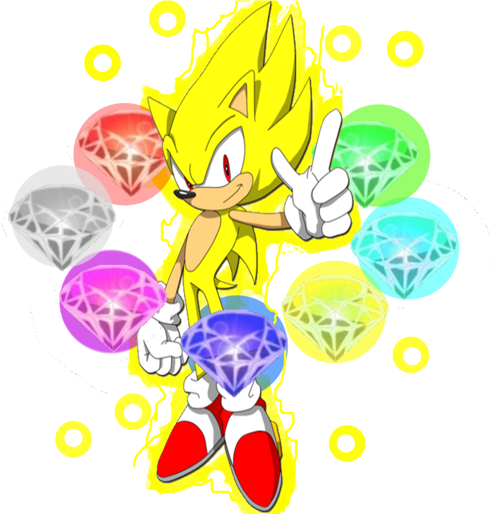 Super Sonic med kaos-smaragder Wallpapers