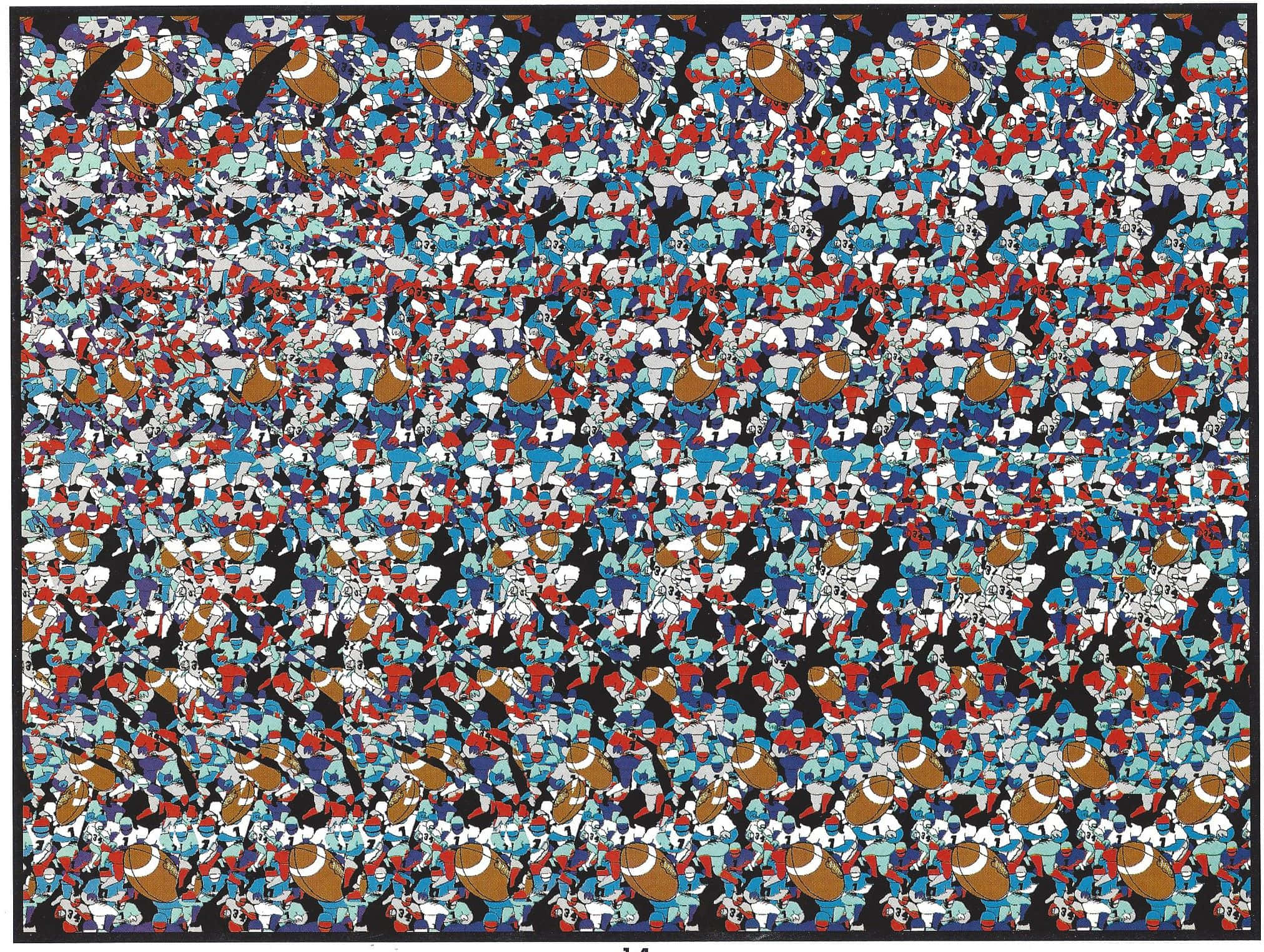 Superbowl Football Magic Eye 3D Stereogram Billede Wallpapers