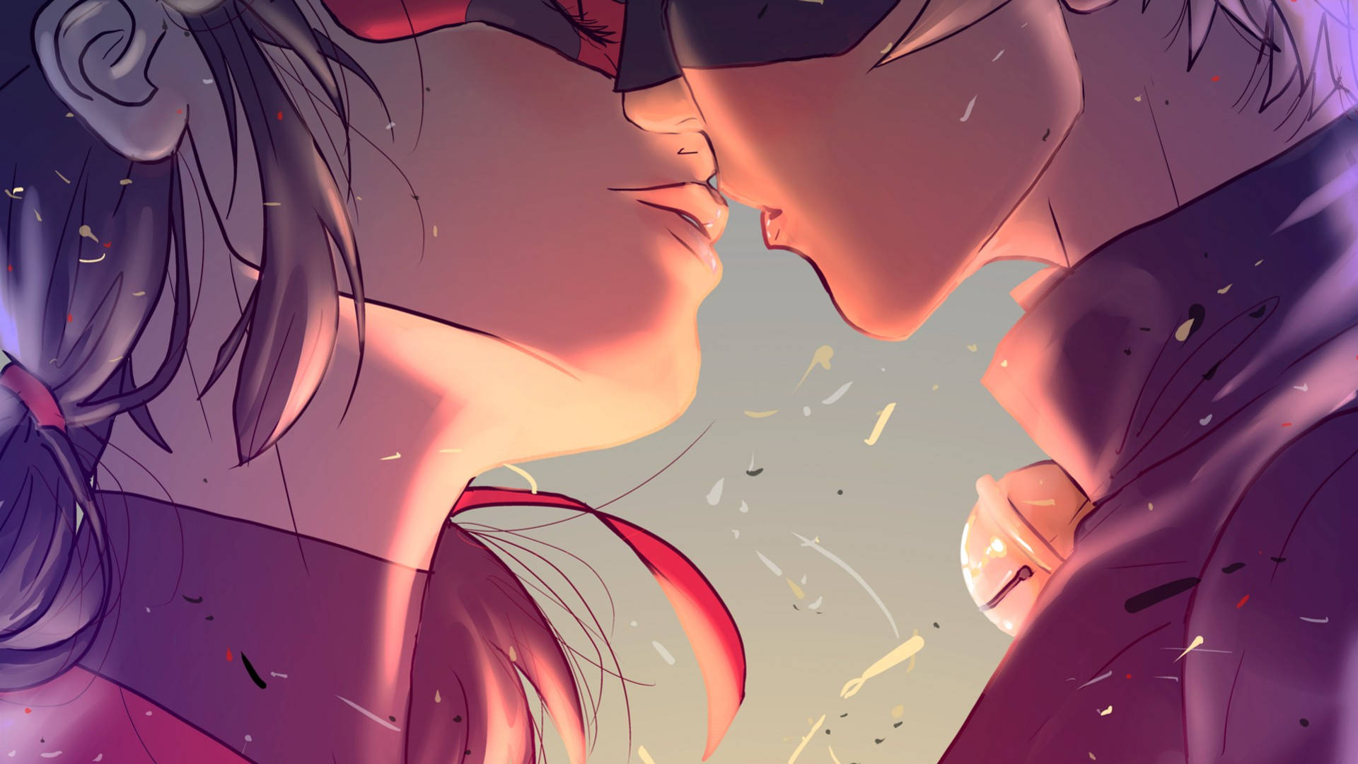 Superheltene Ladybug og Cat Noir kysser Wallpapers