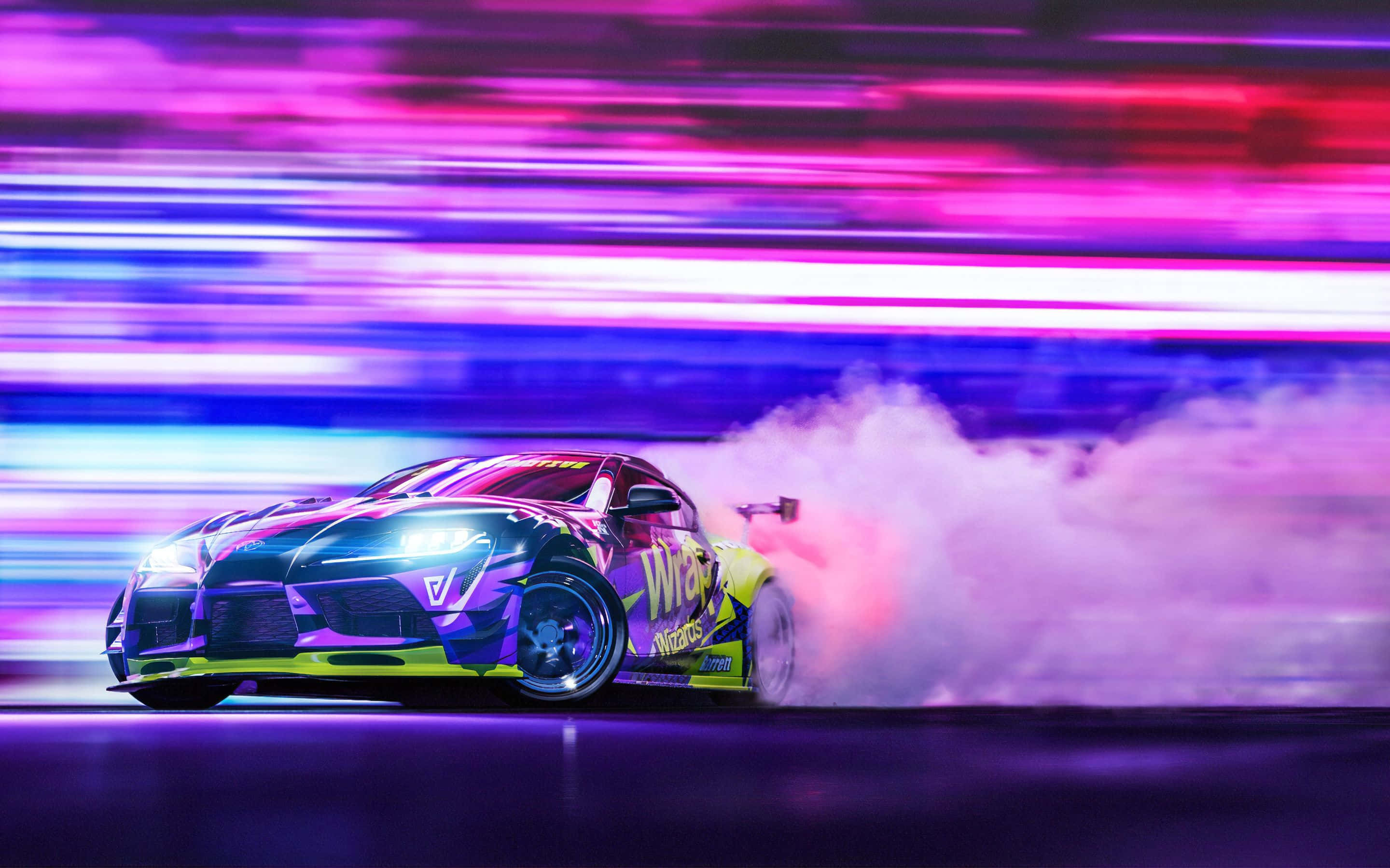 Supra Drift Neon Lilla Sløring Wallpapers