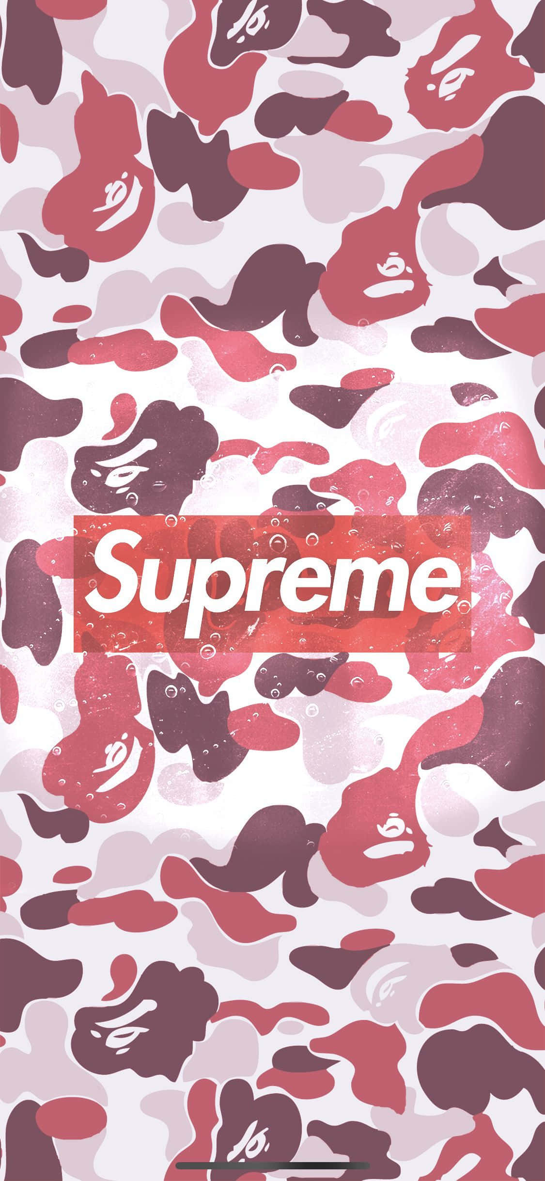 Supreme Designer iPhone Camouflage Mønster Wallpapers