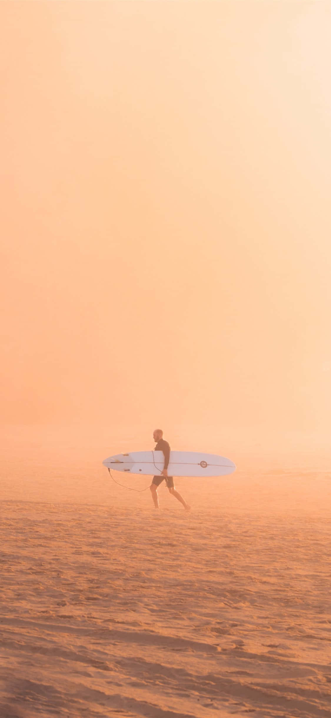Surfboard Orange Sunset Sky Wallpapers