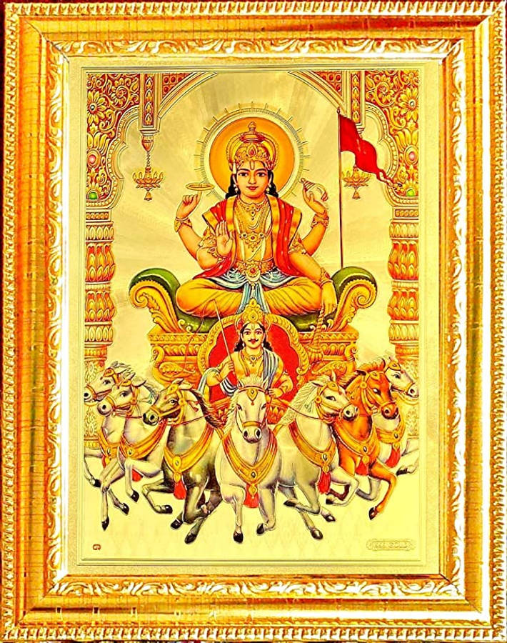 Surya Bhagwan med guldramme Wallpapers