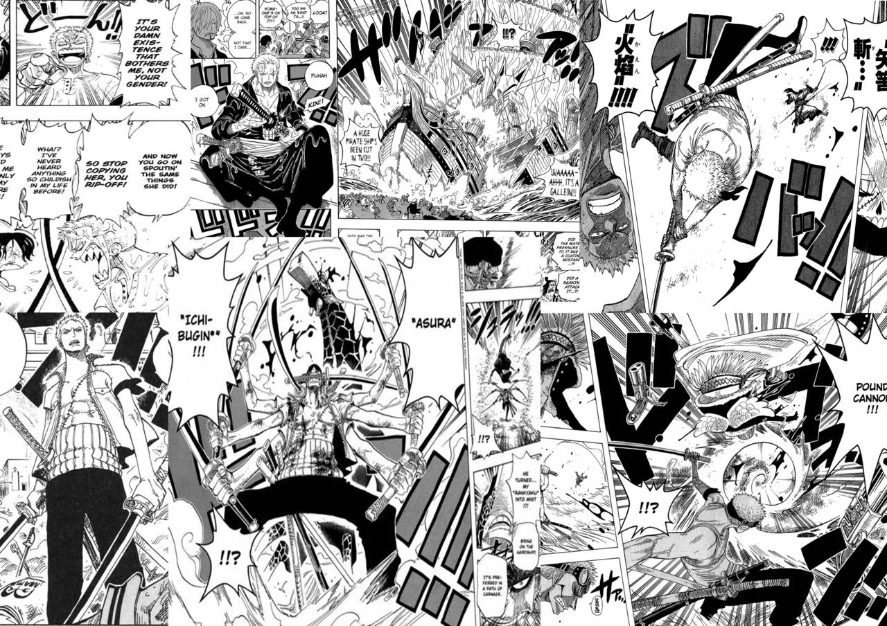 Sværdkæmperen Roronoa Zoro Manga Panel Wallpapers