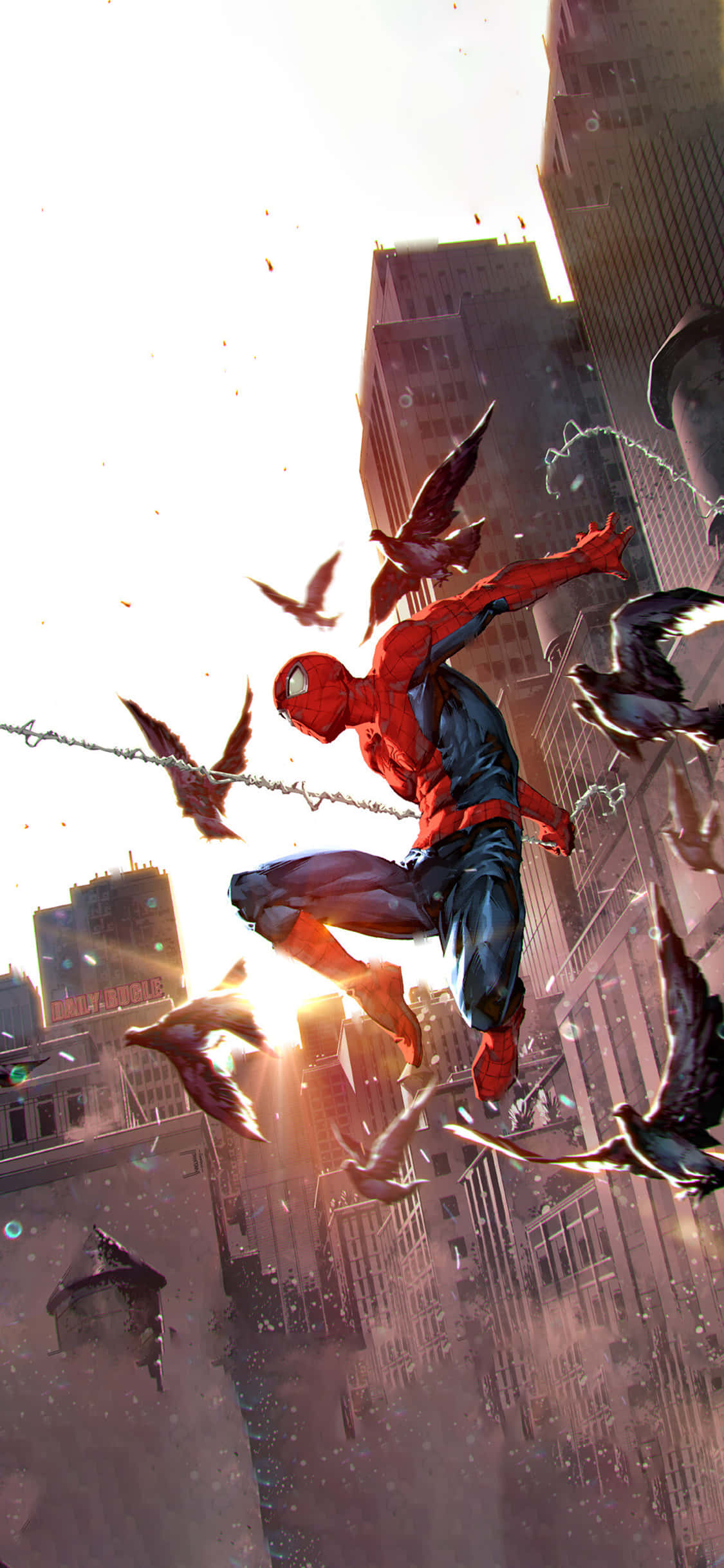 Sving i aktion med Spiderman Wallpapers