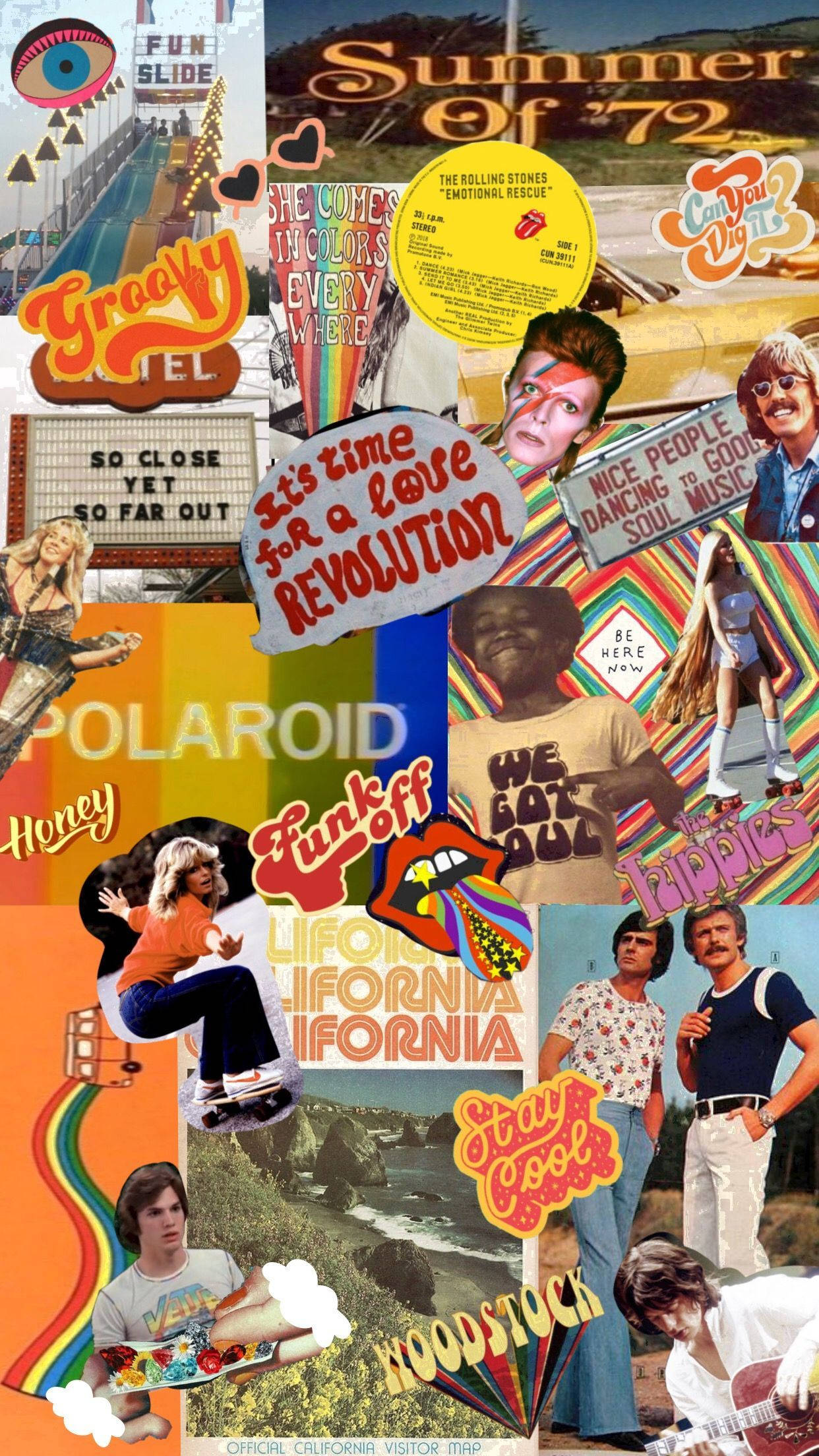 Sving med 70'ernes retroikoner Wallpapers