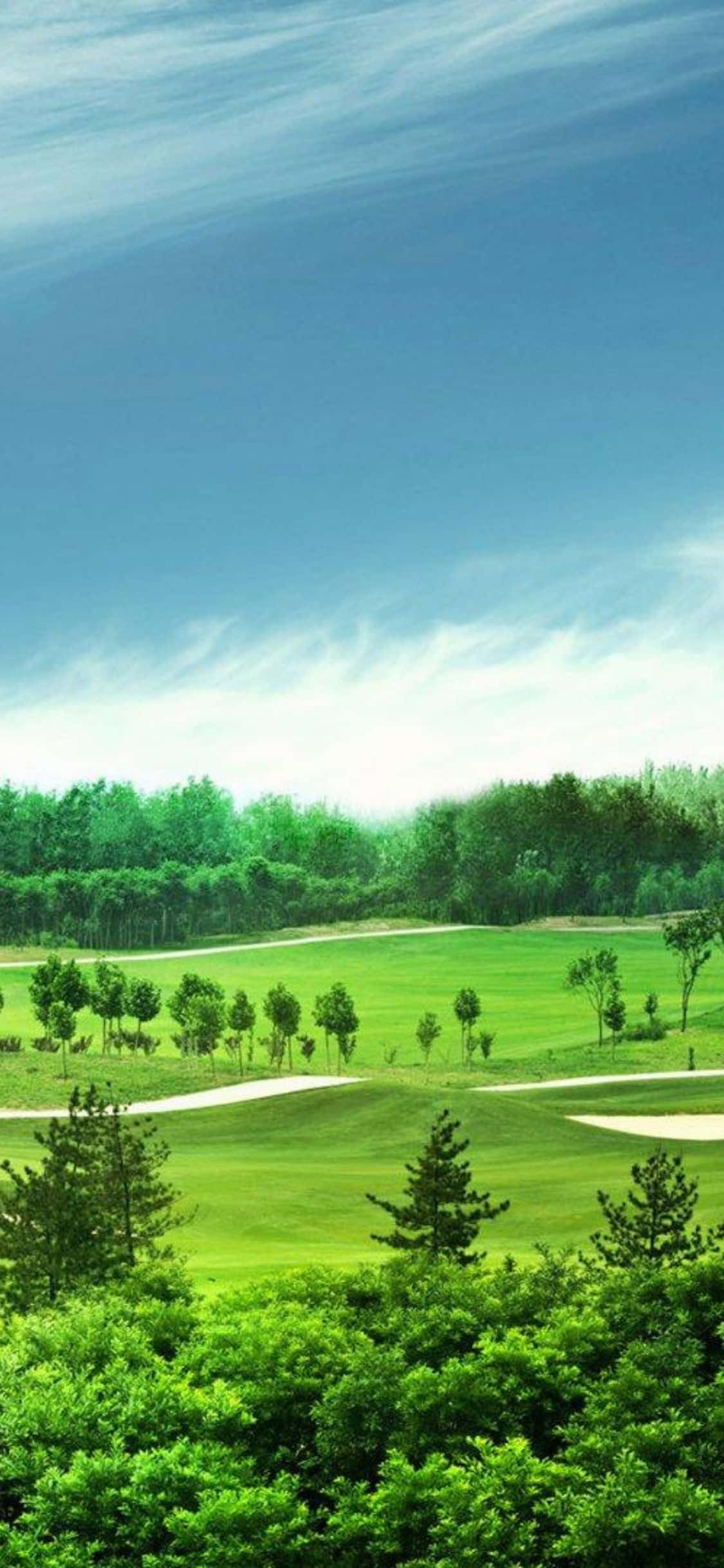 Sving som en professionel med iPhone X på din yndlingsgolfbane Wallpapers