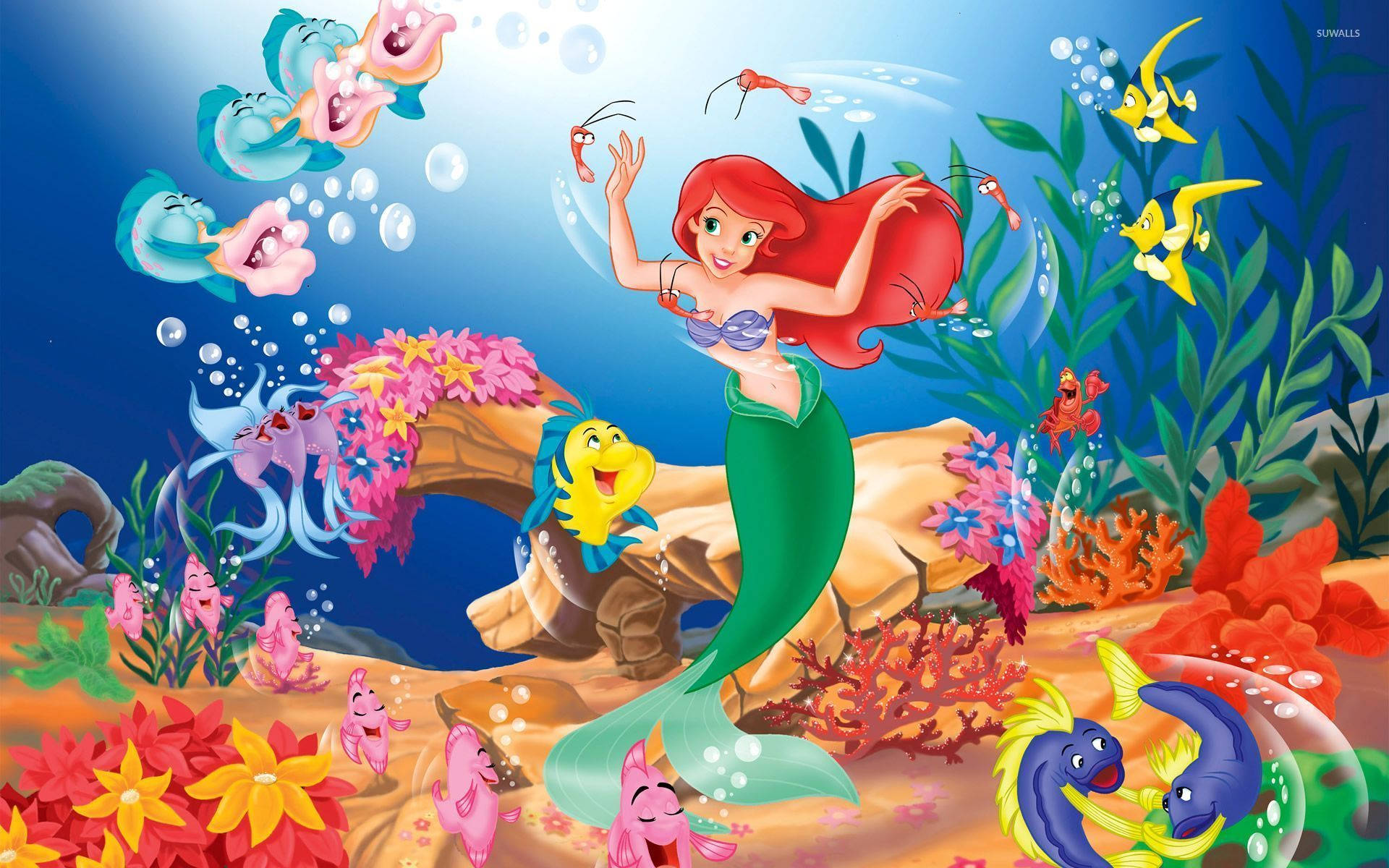 Svøm og leg med Ariel, Flunder og Sebastian Wallpapers