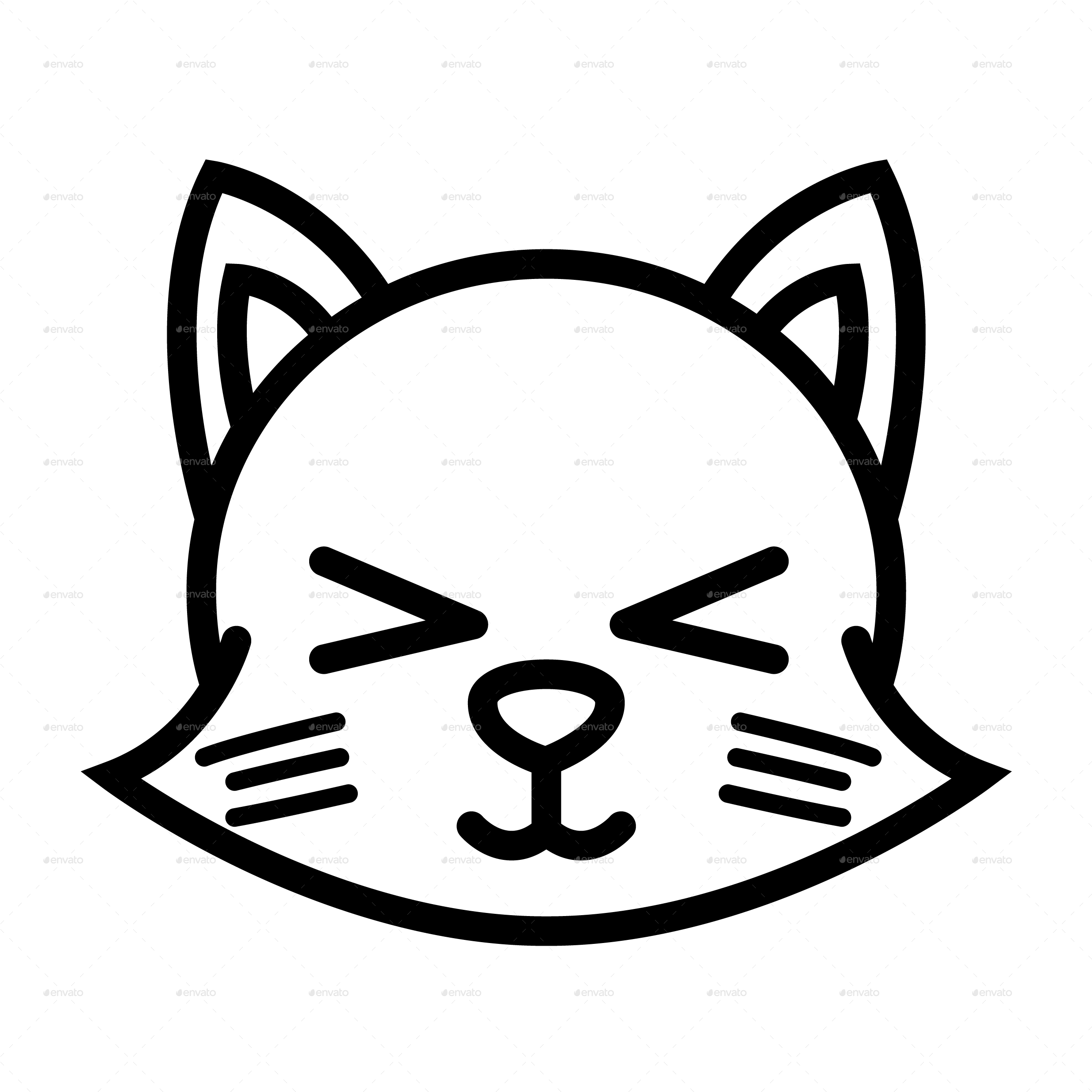 Søvnig Skitseret Katteansigt Wallpapers