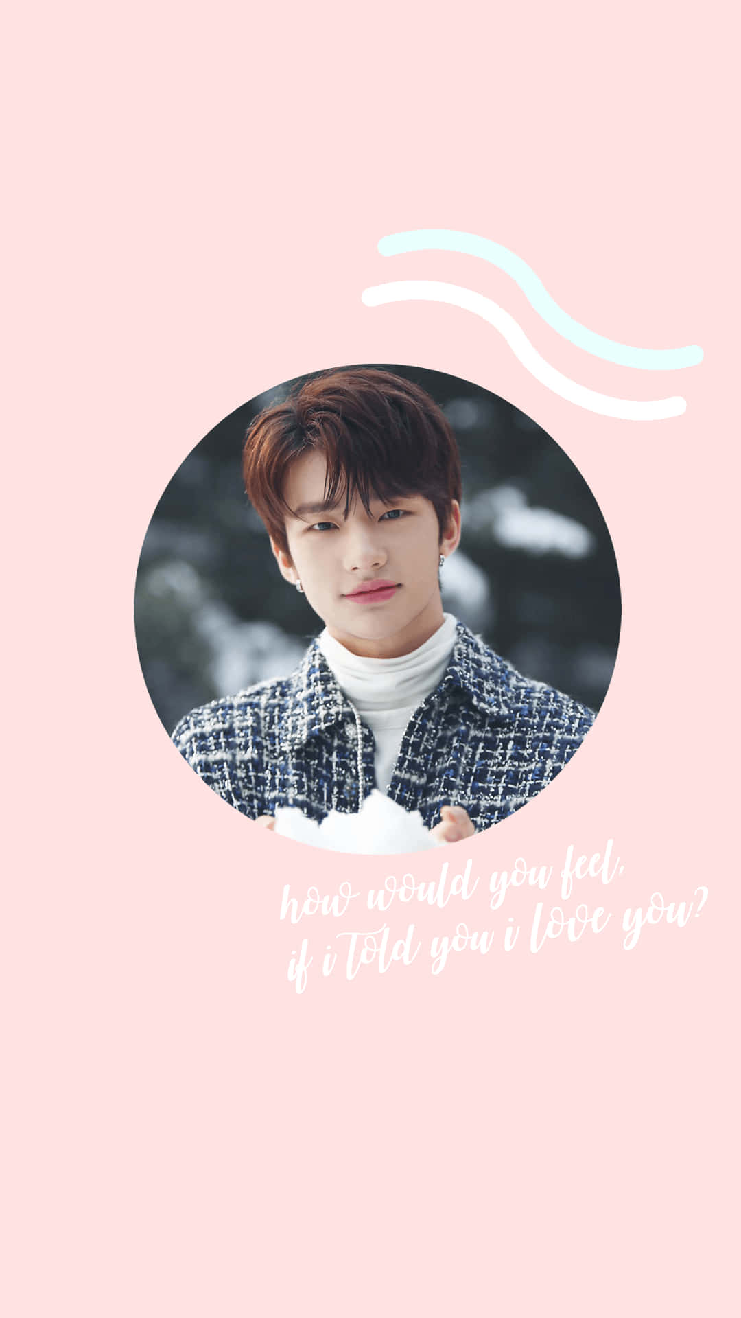 Sydkoreansk rapper Hyunjin pastel pink æstetik Wallpapers