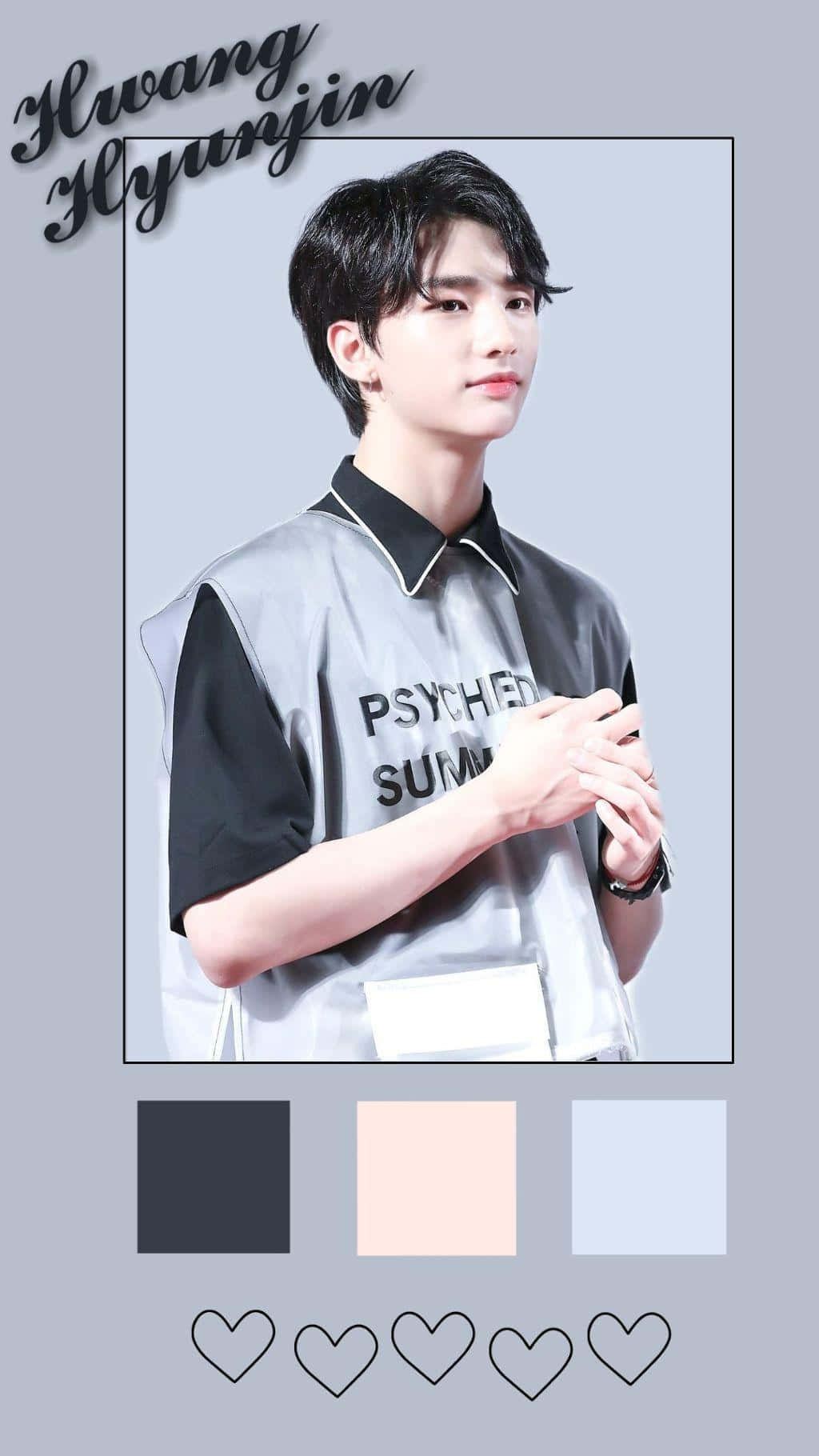 Sydkoreansk rapper Hwang Hyunjin grå baggrund Wallpapers