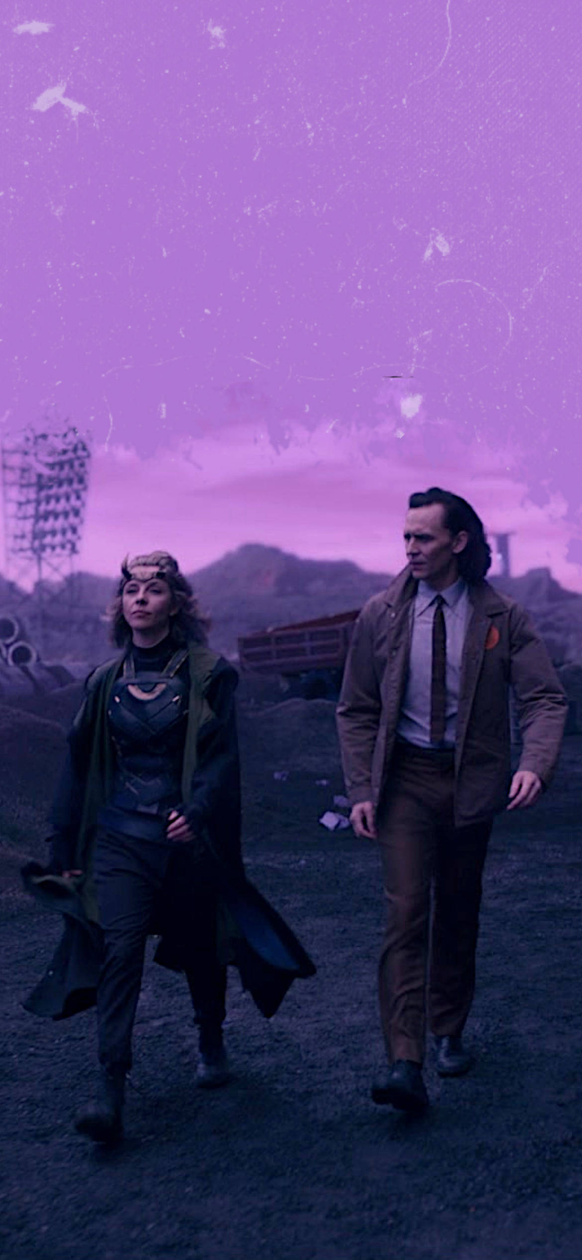 Sylvie og Loki Æstetisk Lilla Himmel Wallpapers