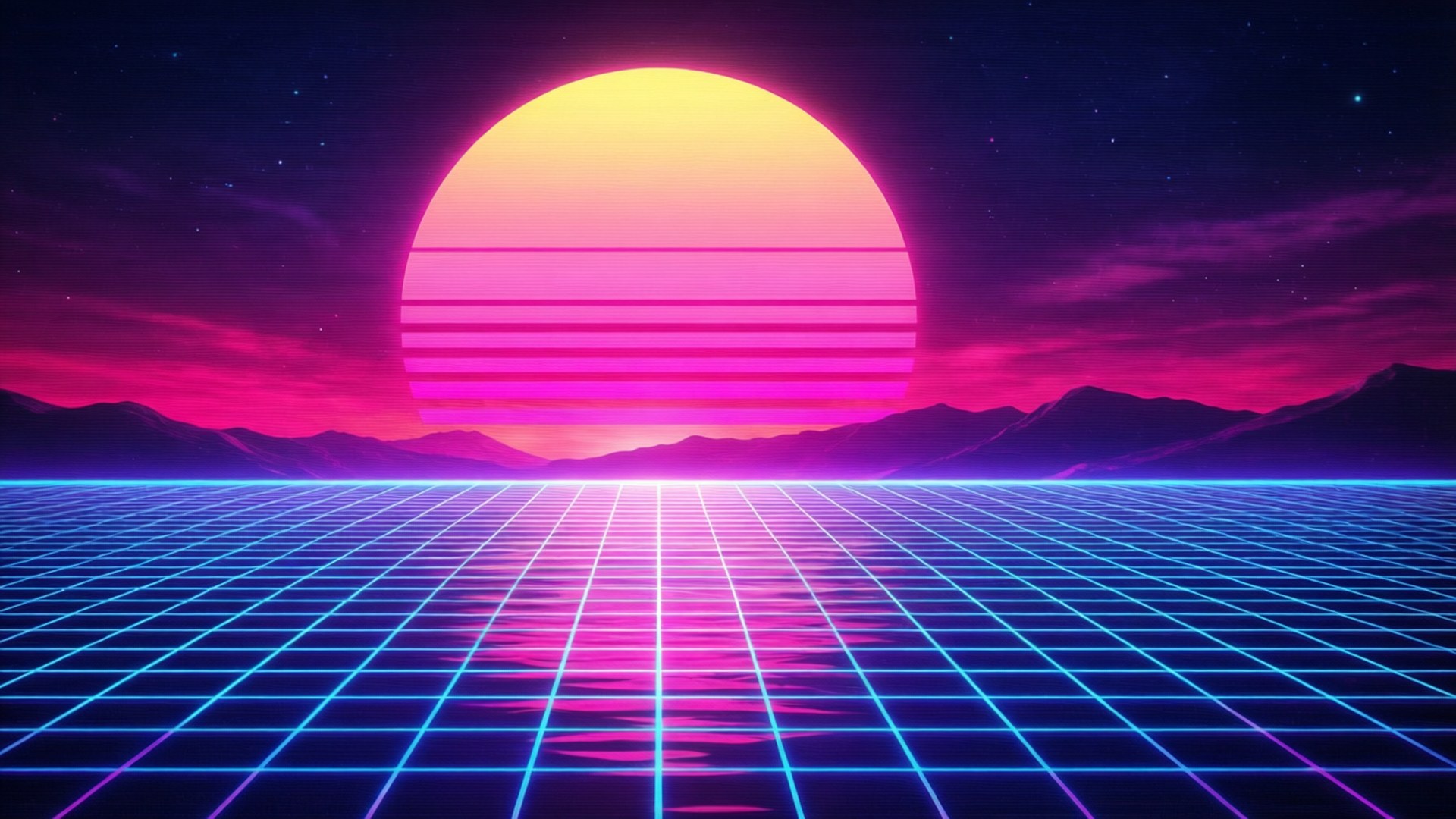 Synthwave Solnedgang Wallpapers