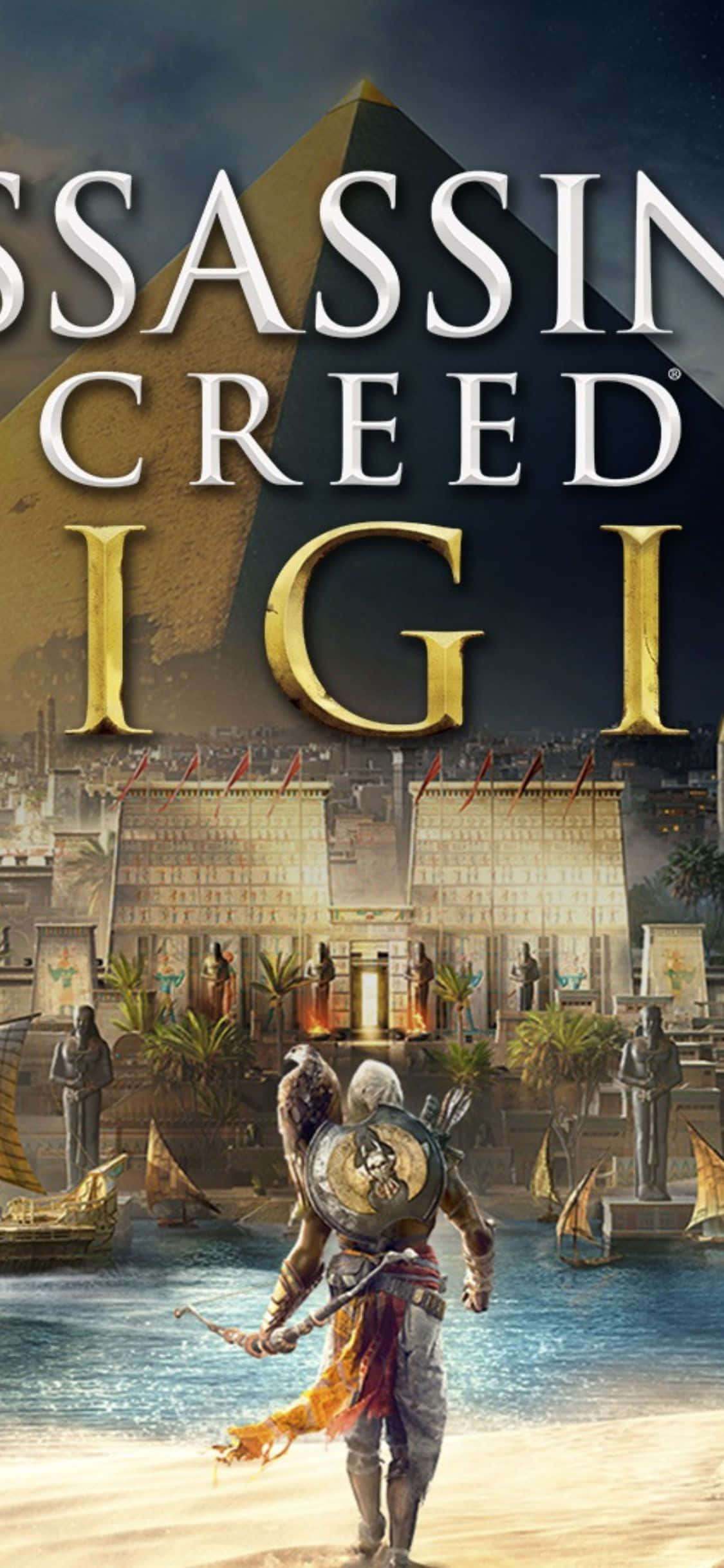 Tag din spiloplevelse til næste niveau med iPhone X og Assassin's Creed Origins Wallpapers