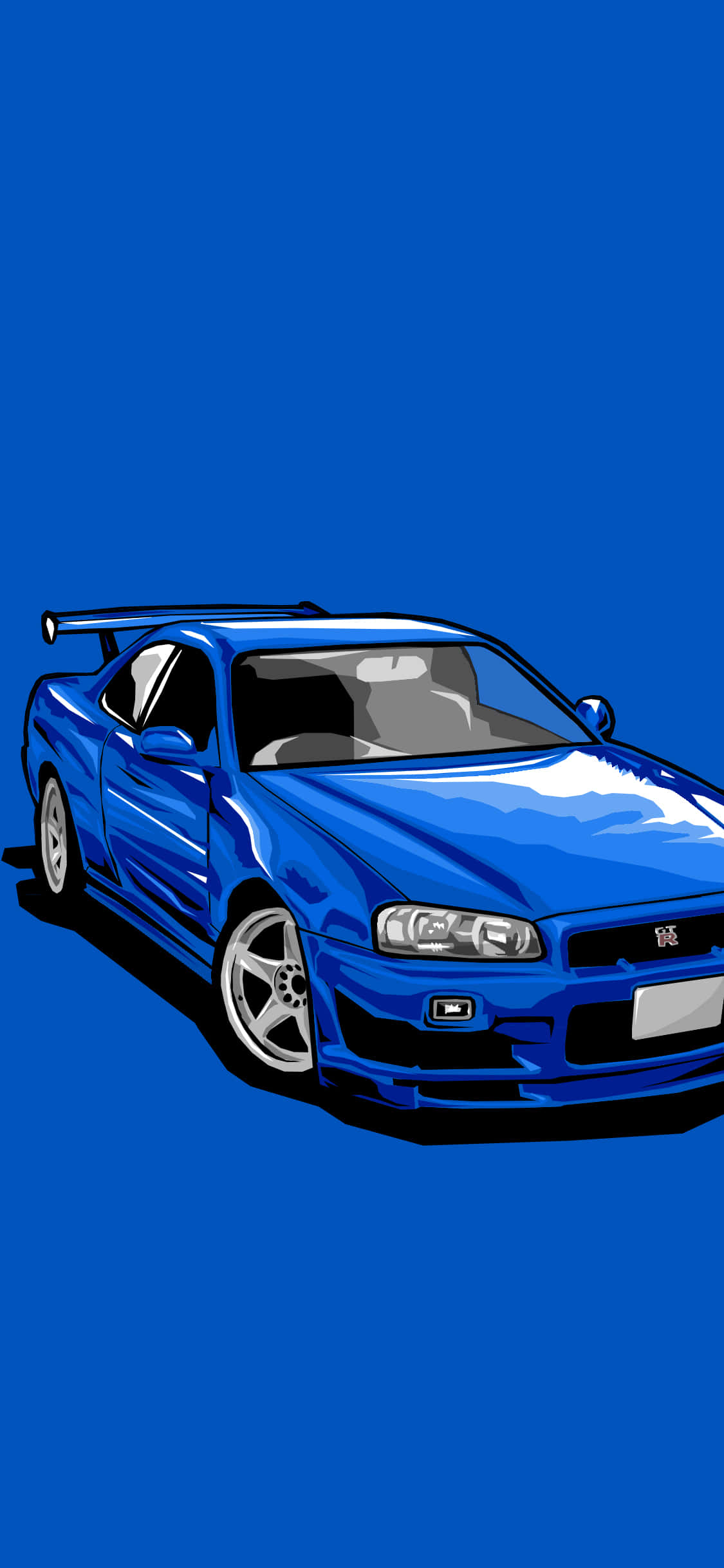 Tag en fantastisk tur med en blå bil Wallpapers