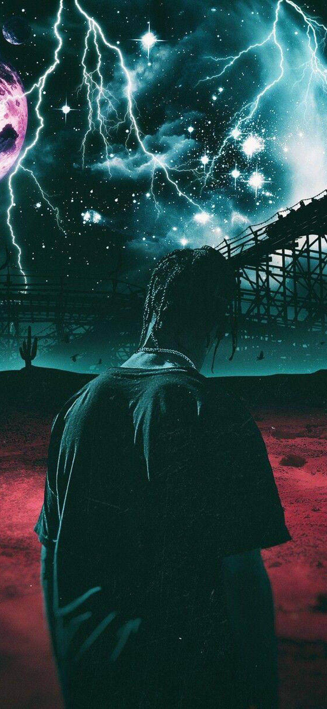 Tag en magisk tur på Astroworld med Travis Scott Wallpapers