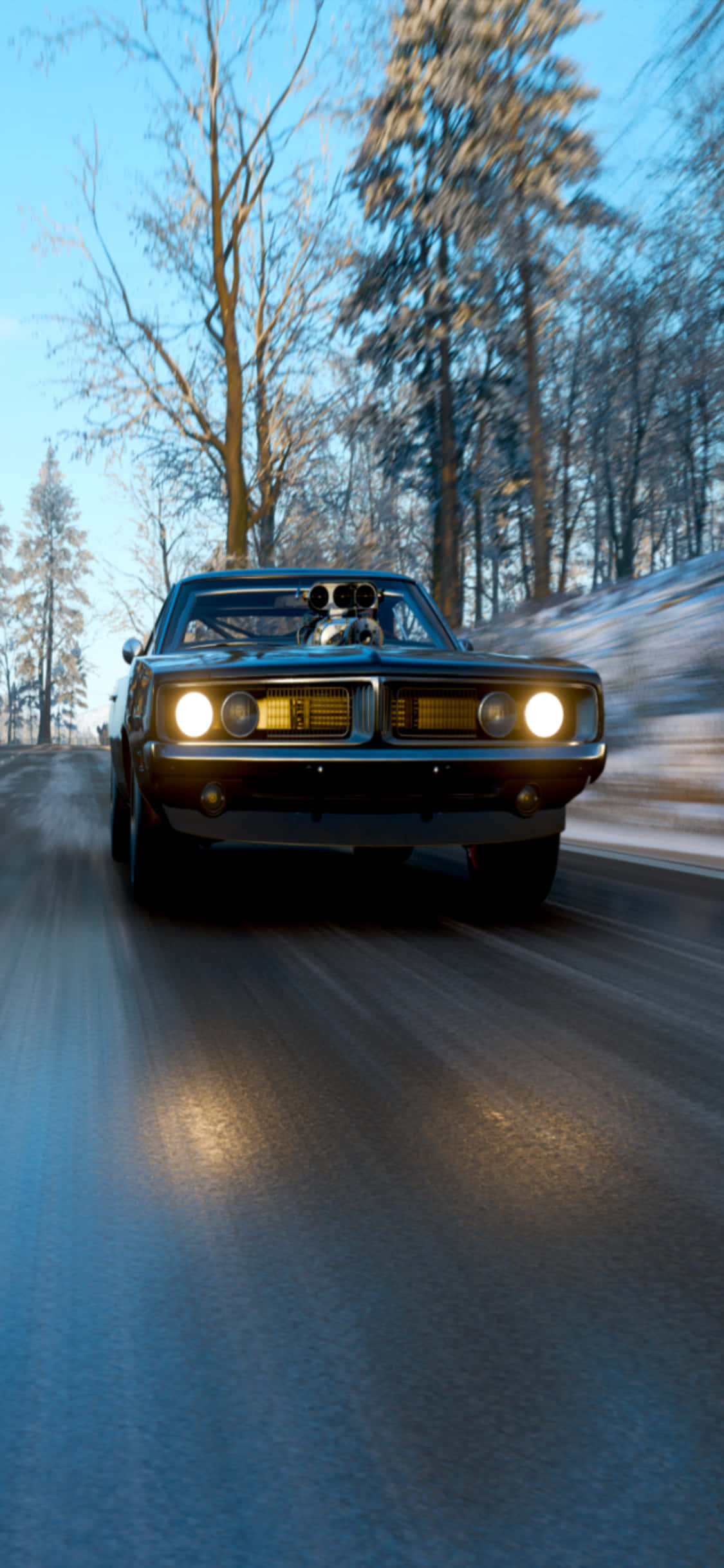Tag på en uforglemmelig racerrejse med det fantastiske Forza Horizon 4 på den kraftfulde iPhone Xs. Wallpapers