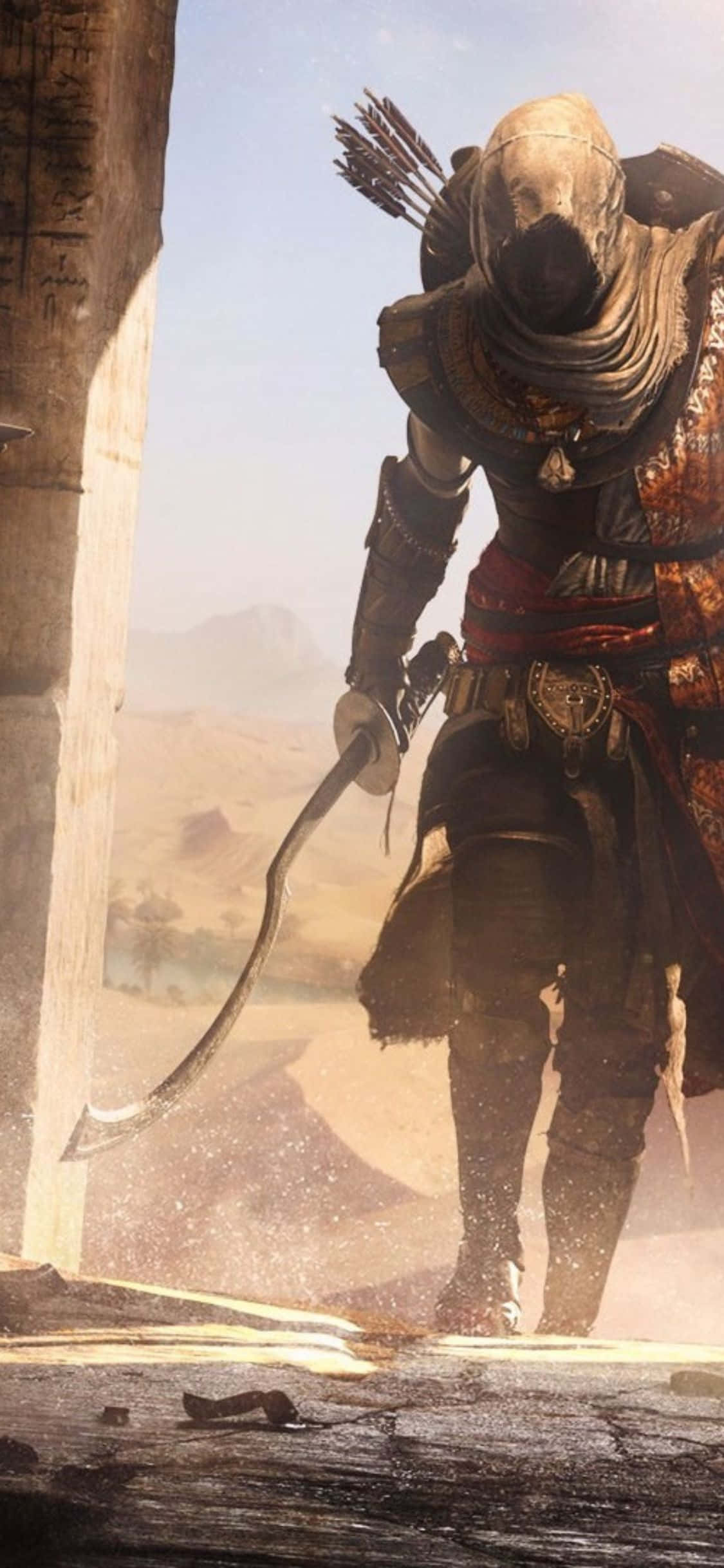Tag på et dristigt nyt eventyr med Assassin's Creed Origins på iPhone X. Wallpapers