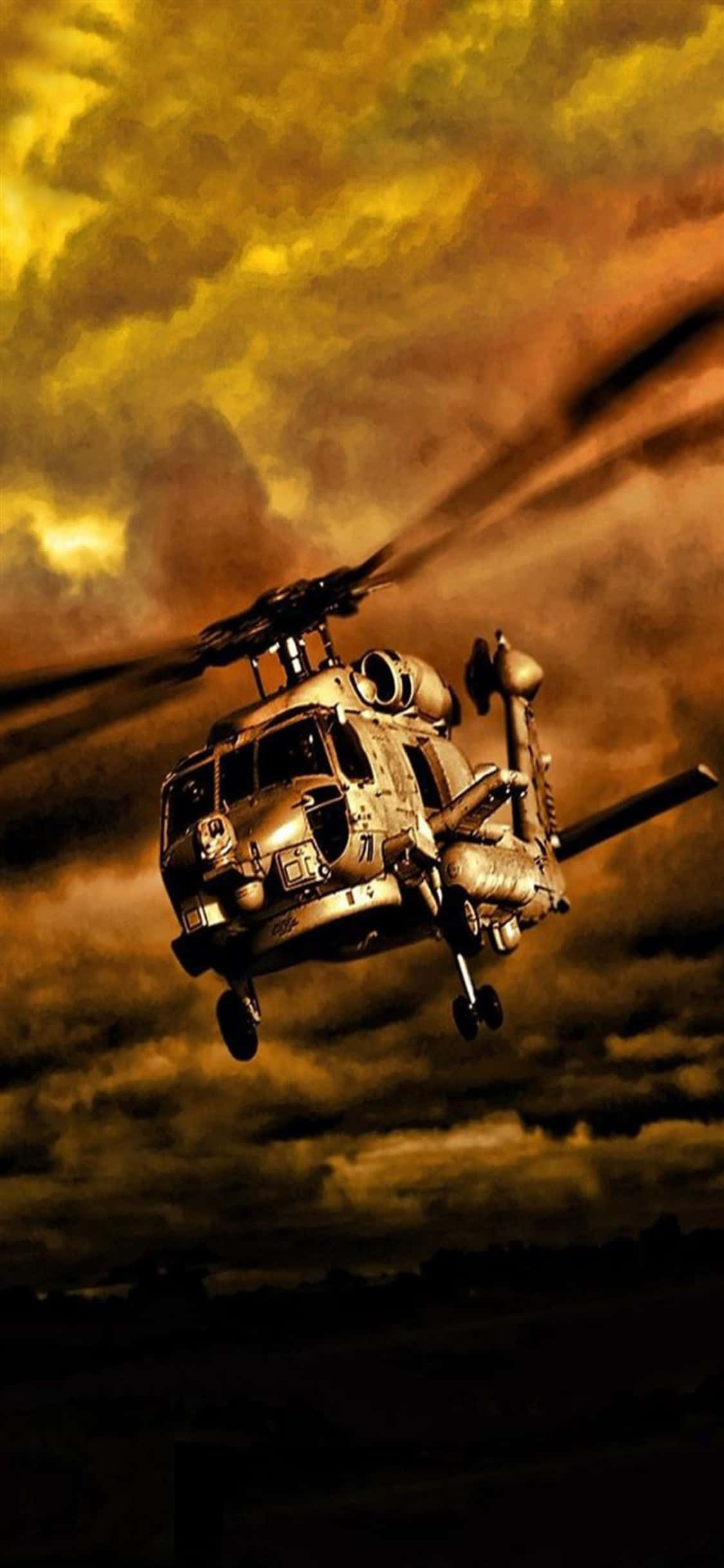 Tag på vingerne med iPhone Xs og helikoptere Wallpapers