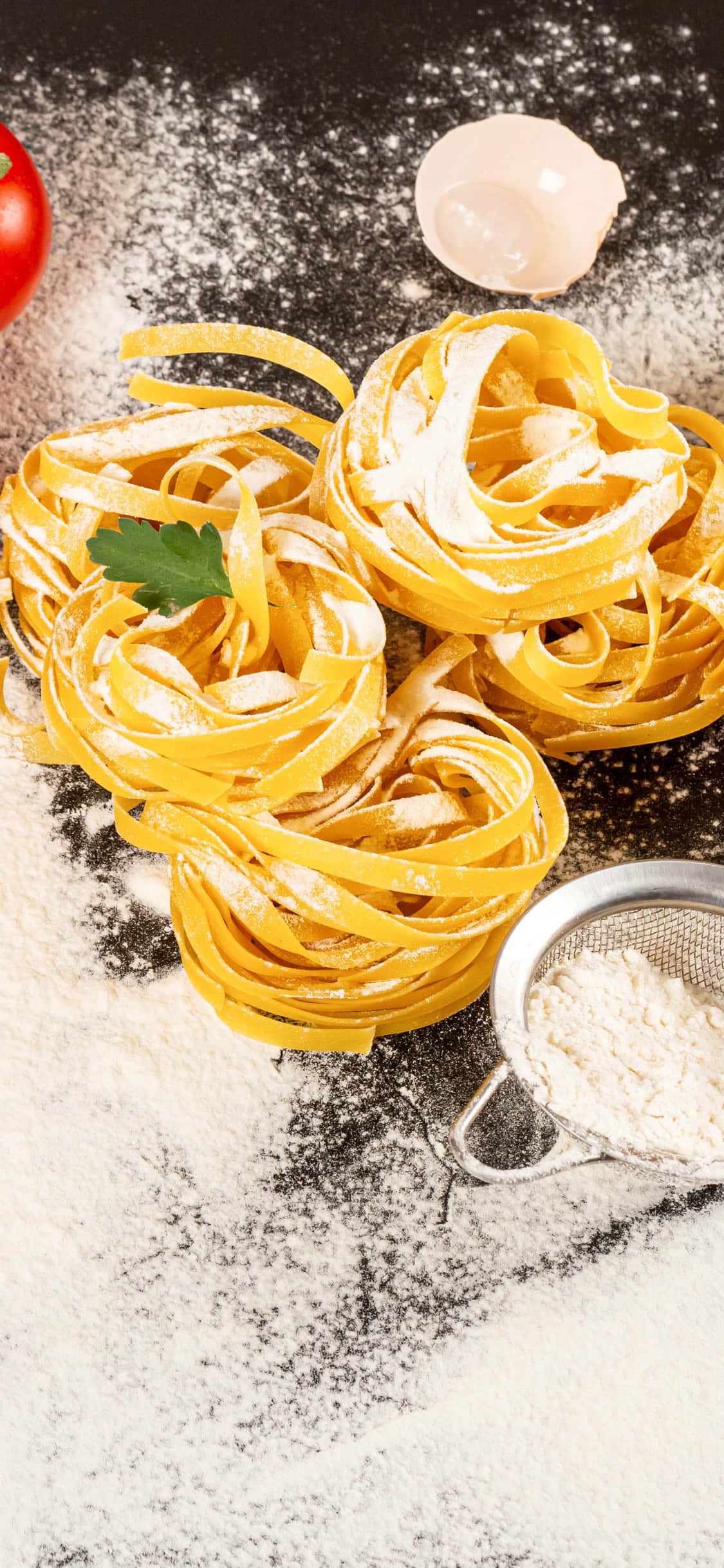 Tagliatelle Pasta Med Mel iPhone X Pasta Baggrund Wallpapers