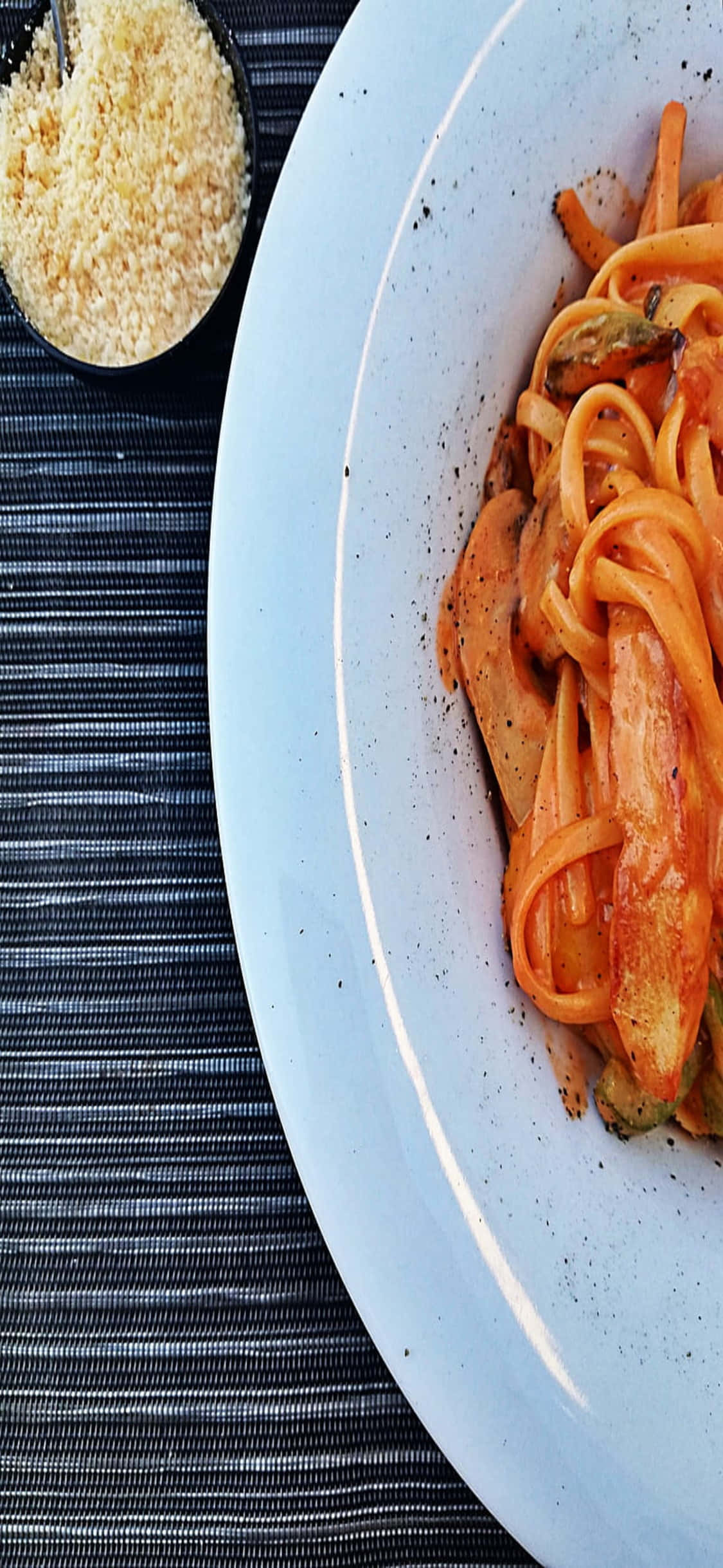 Tallerken Med Pasta På Stof iPhone X Pasta Baggrund Wallpapers