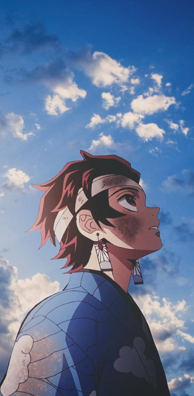 Tanjiro blå himmel Demon Slayer iPhone Wallpapers