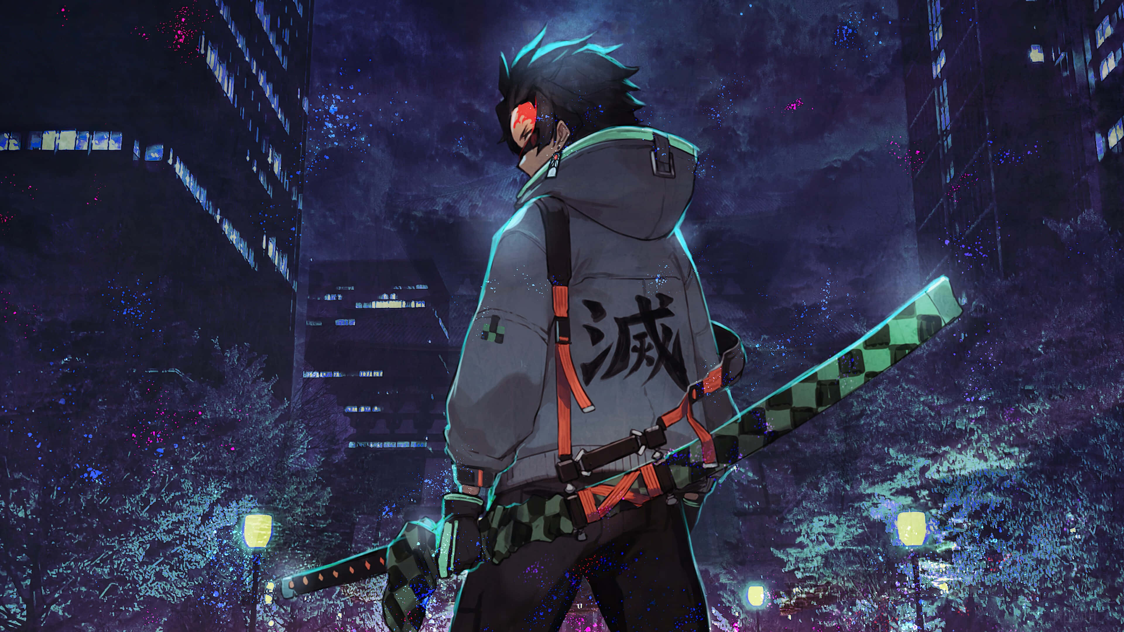Tanjiro Demon Slayer Anime 4K Baggrund Wallpapers
