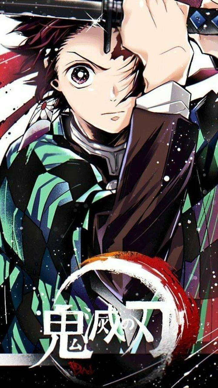 Tanjiro fra Demon Slayer dækker det ene øje Wallpapers