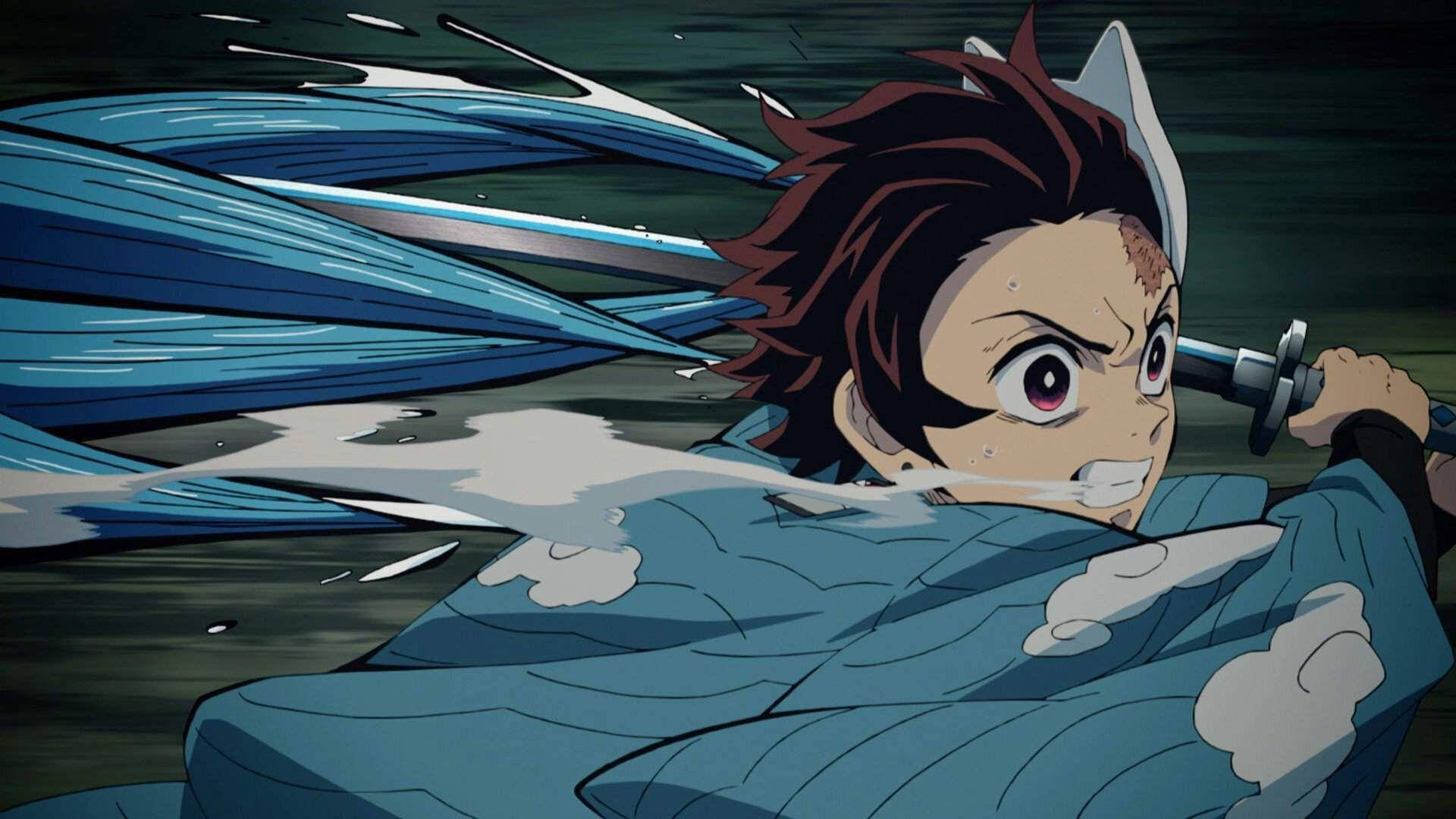 Tanjiro fra Demon Slayer i tredje form Wallpapers
