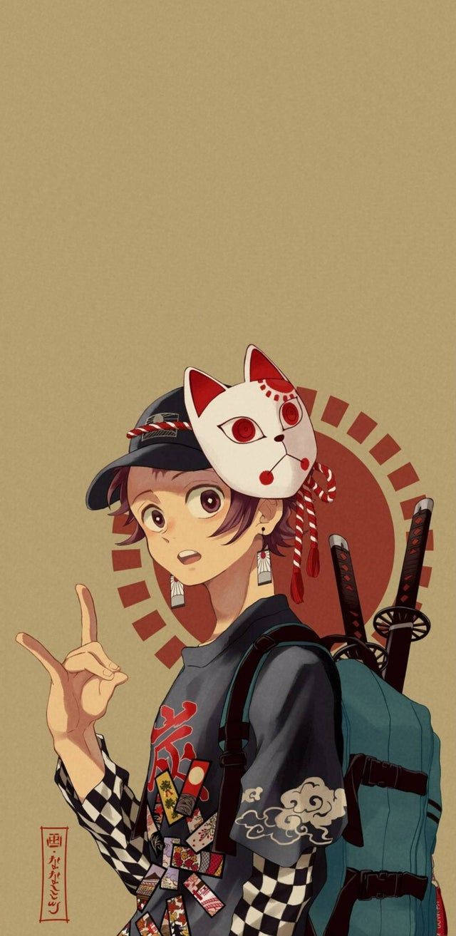 Tanjiro fredstegn Demon Slayer iPhone Wallpapers