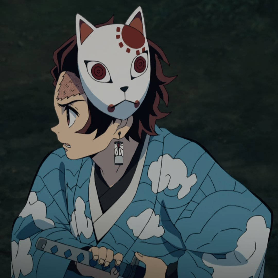 Tanjiro iført Demon Slayer-maske Wallpapers