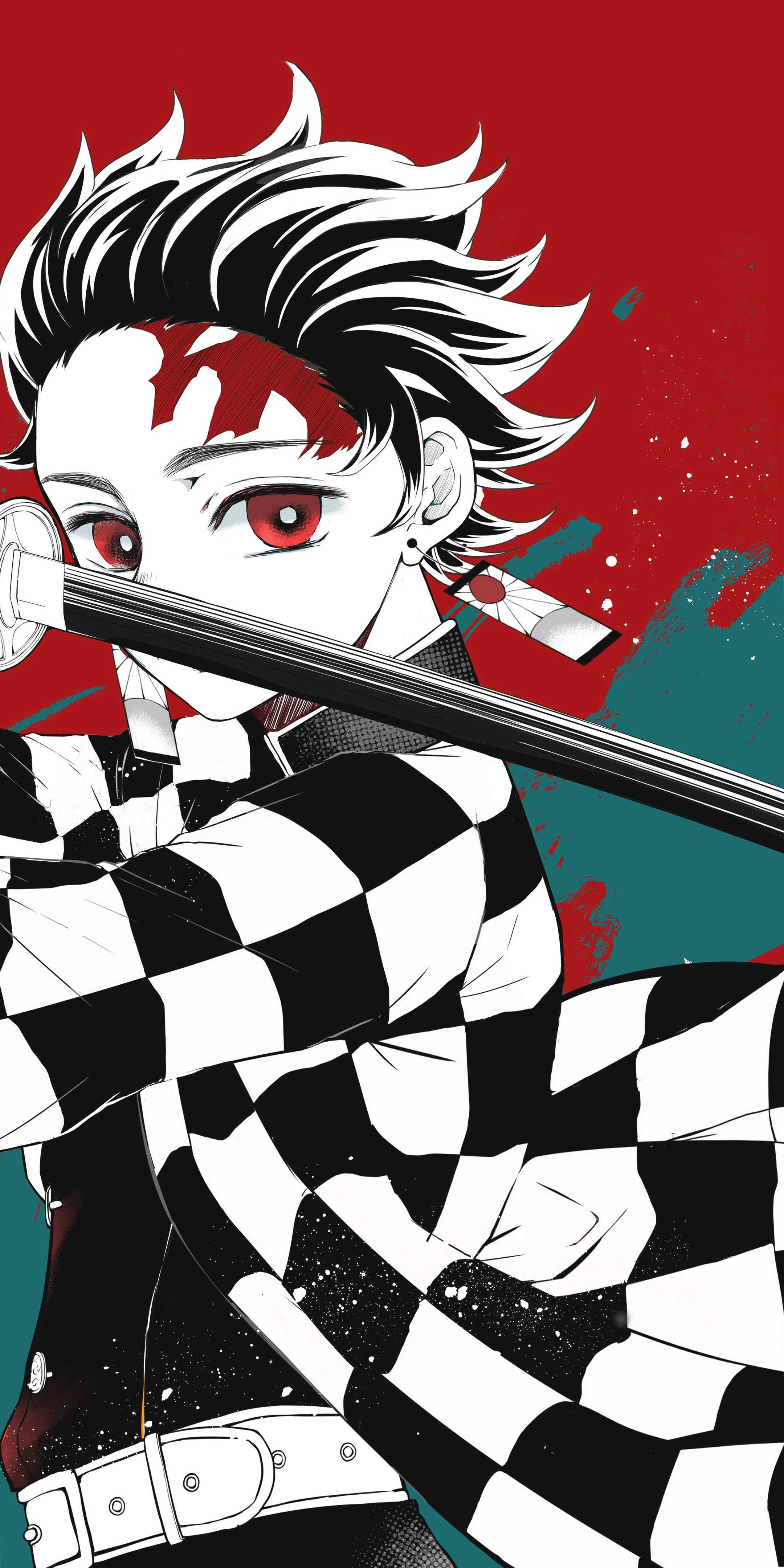 Tanjiro med sværd Demon Slayer iPhone Wallpapers