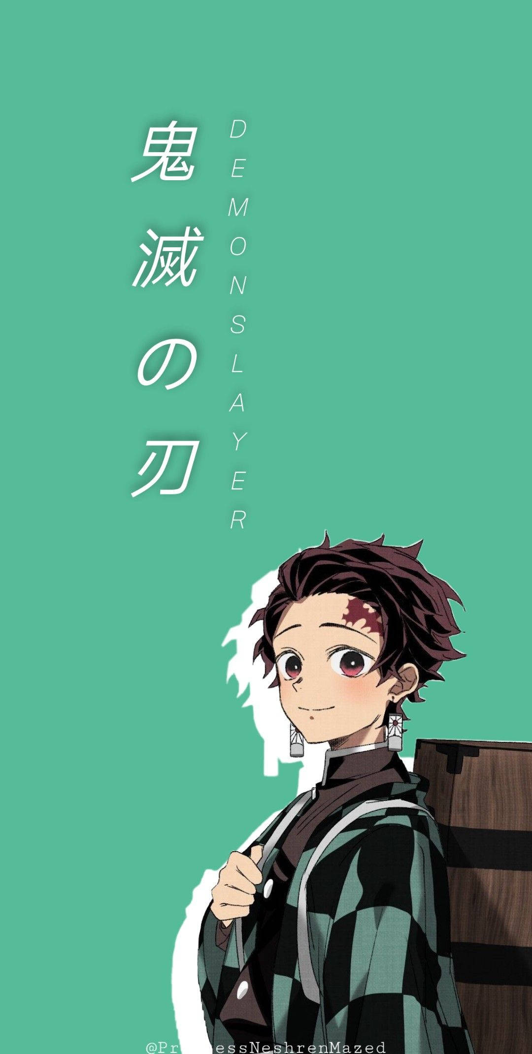 Tanjiro med taske Demon Slayer iPhone Wallpapers