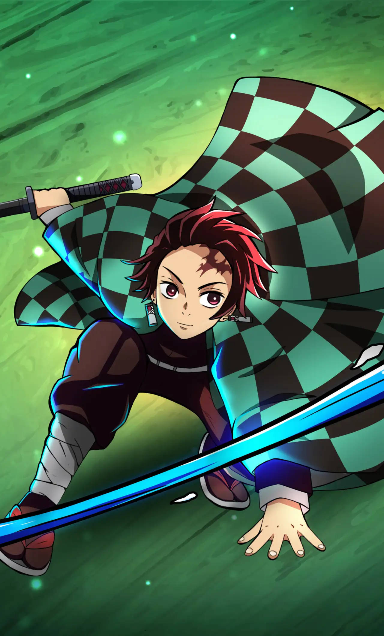 Tanjiro æstetisk actionbillede Wallpapers