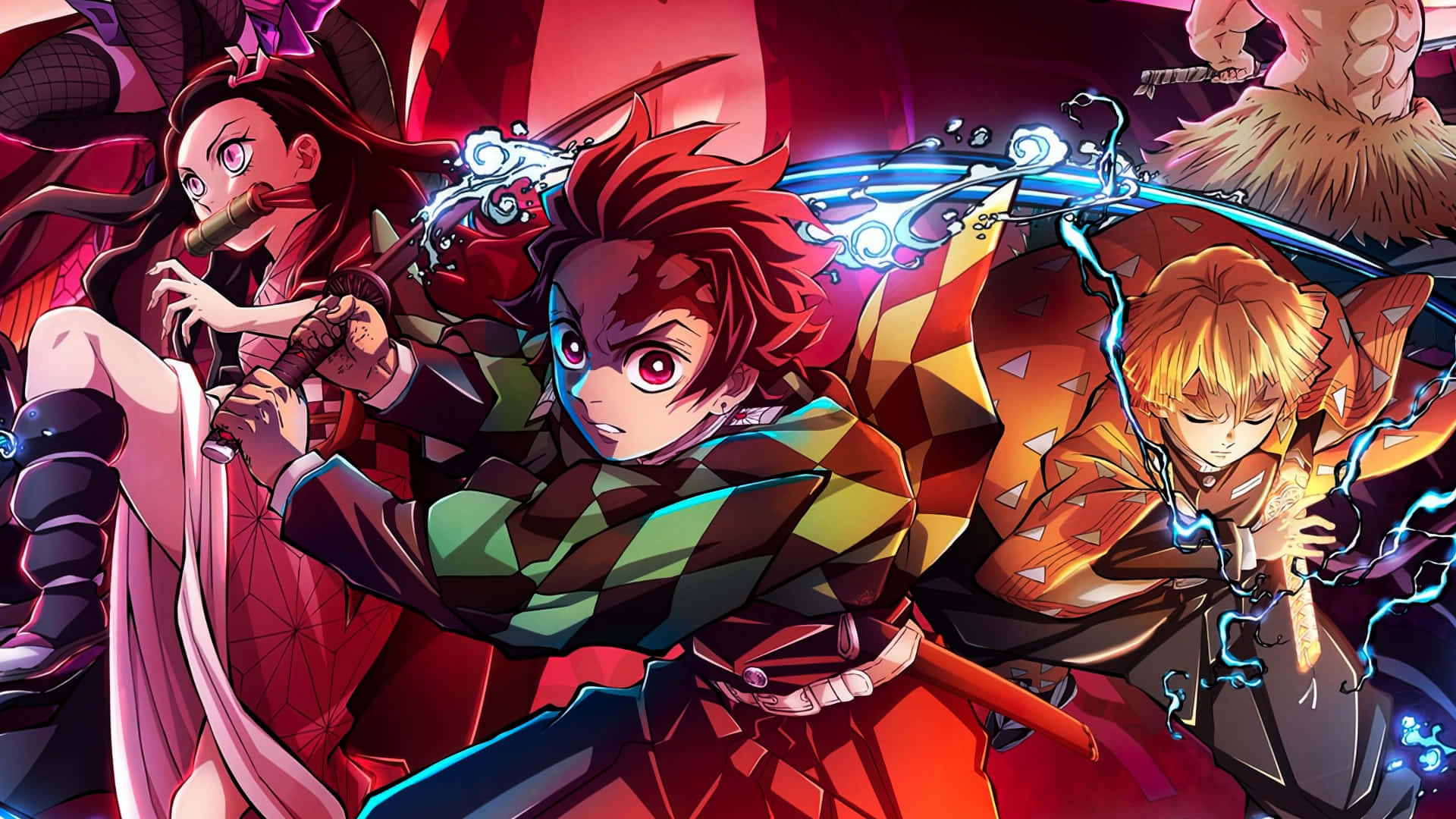 Tanjiro Zenitsu Nezuko Kimetsu No Yaiba Billede Wallpapers