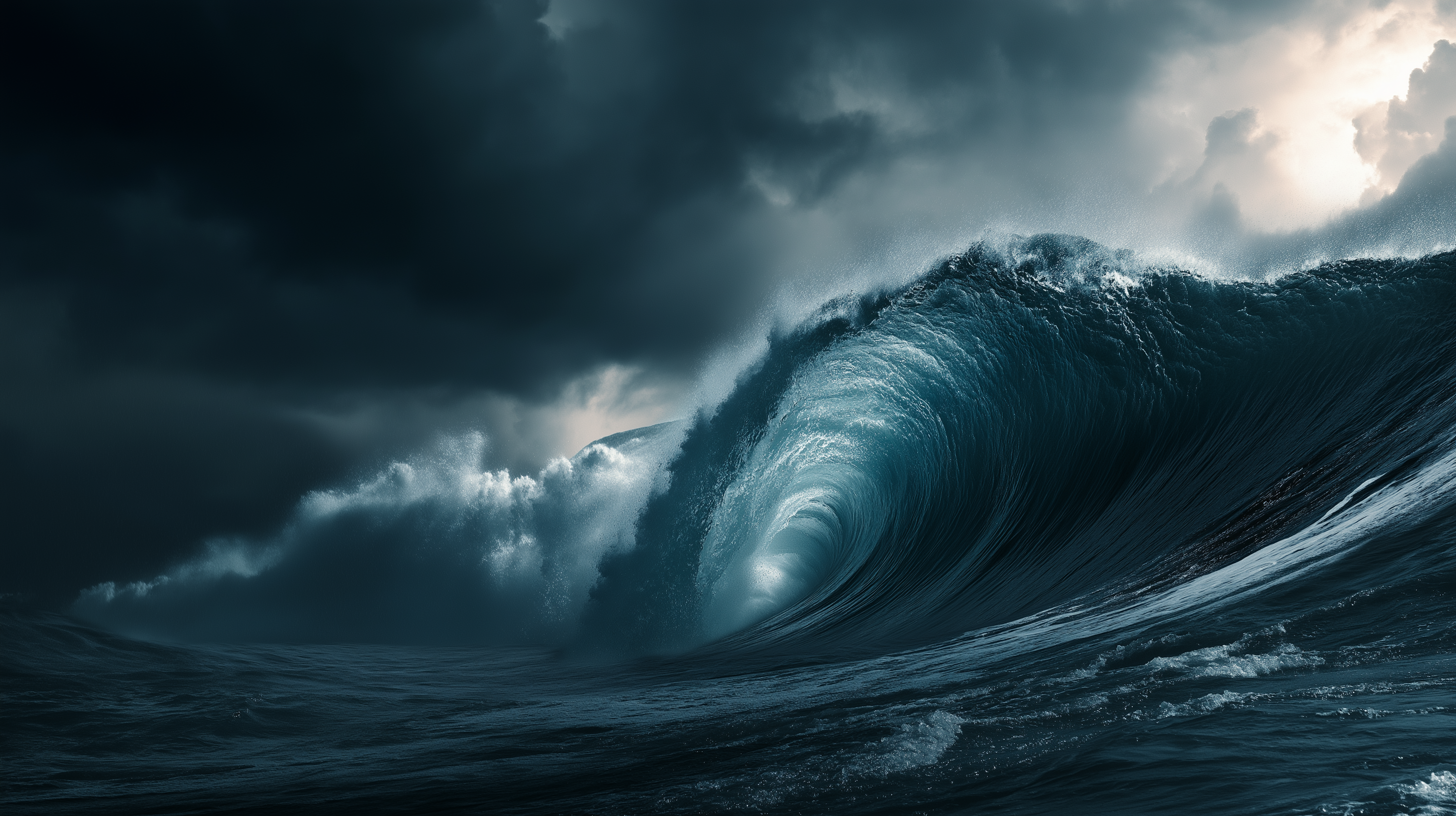 Tårnhøj tsunami-bølge Wallpapers