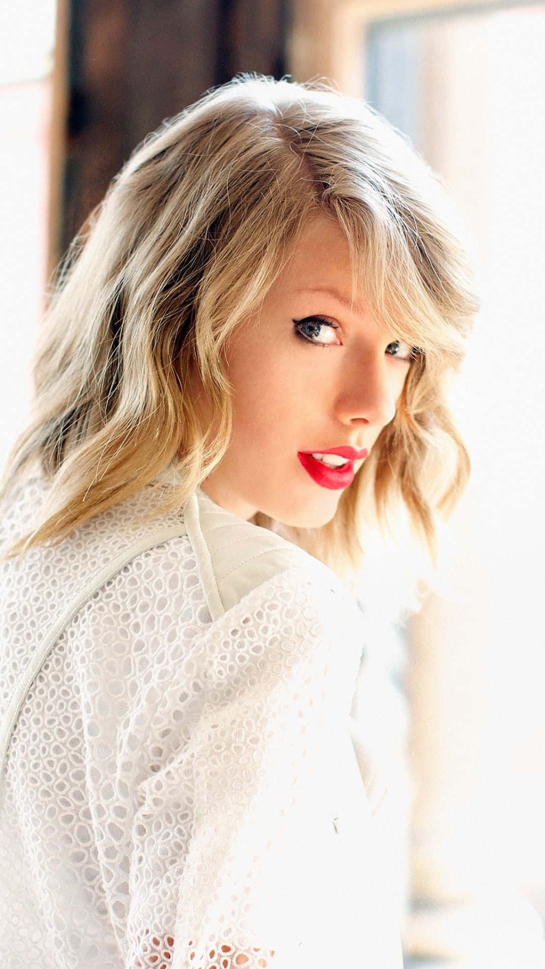 Taylor Swift iPhone Klassisk Rød Læbestift Wallpapers