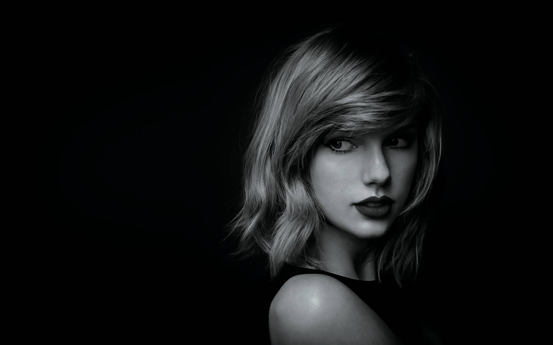Taylor Swift sort/hvid portræt, musik- eller sangskriver. — Taylor Swift Wallpapers