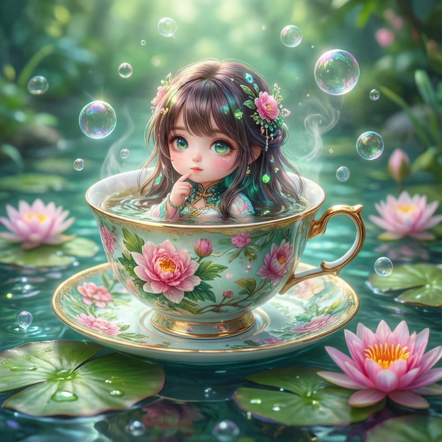 Teacup Pond Float Wallpapers