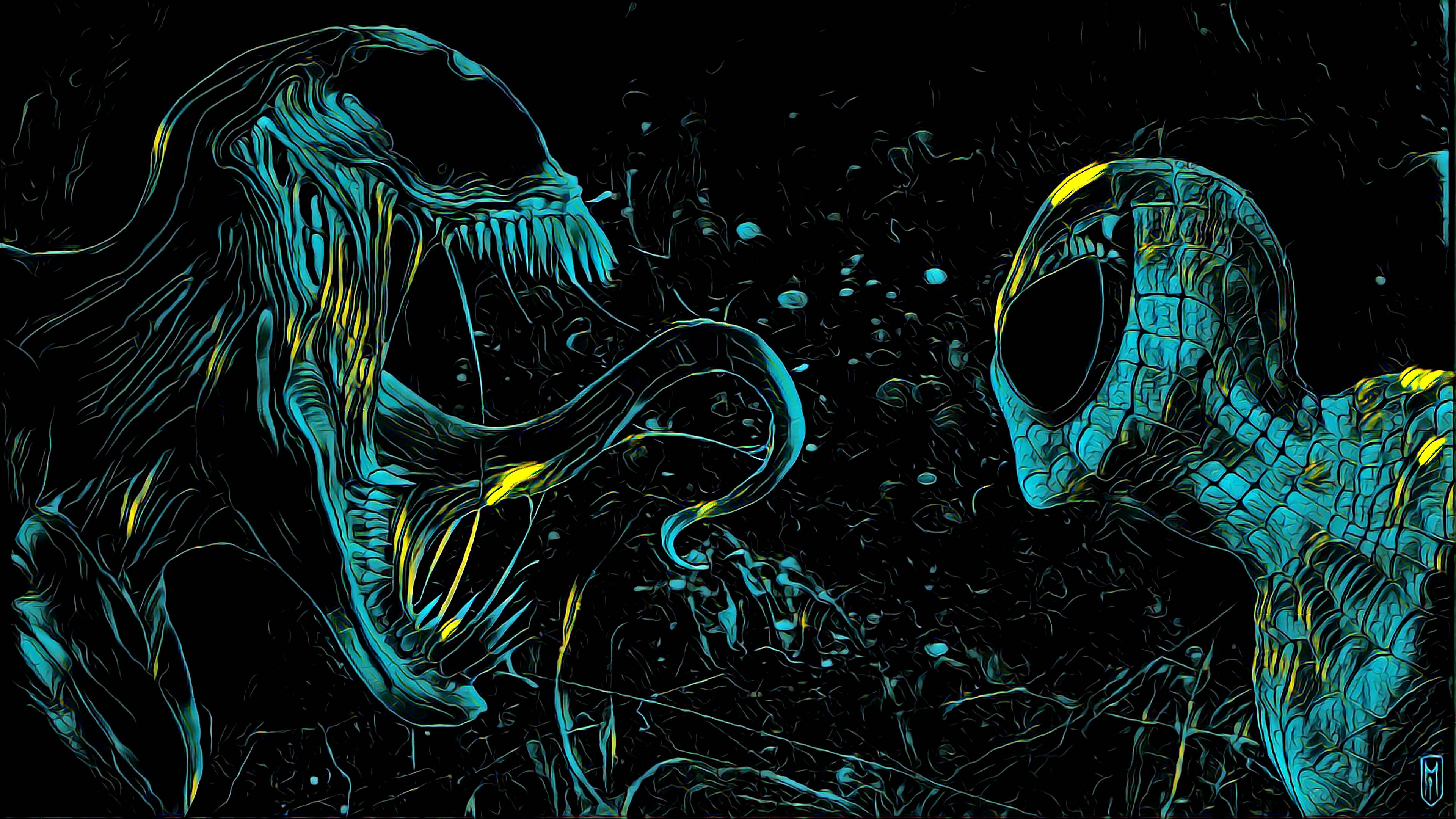 Teal 4K Ultra HD Venom og Spider-Man Wallpapers