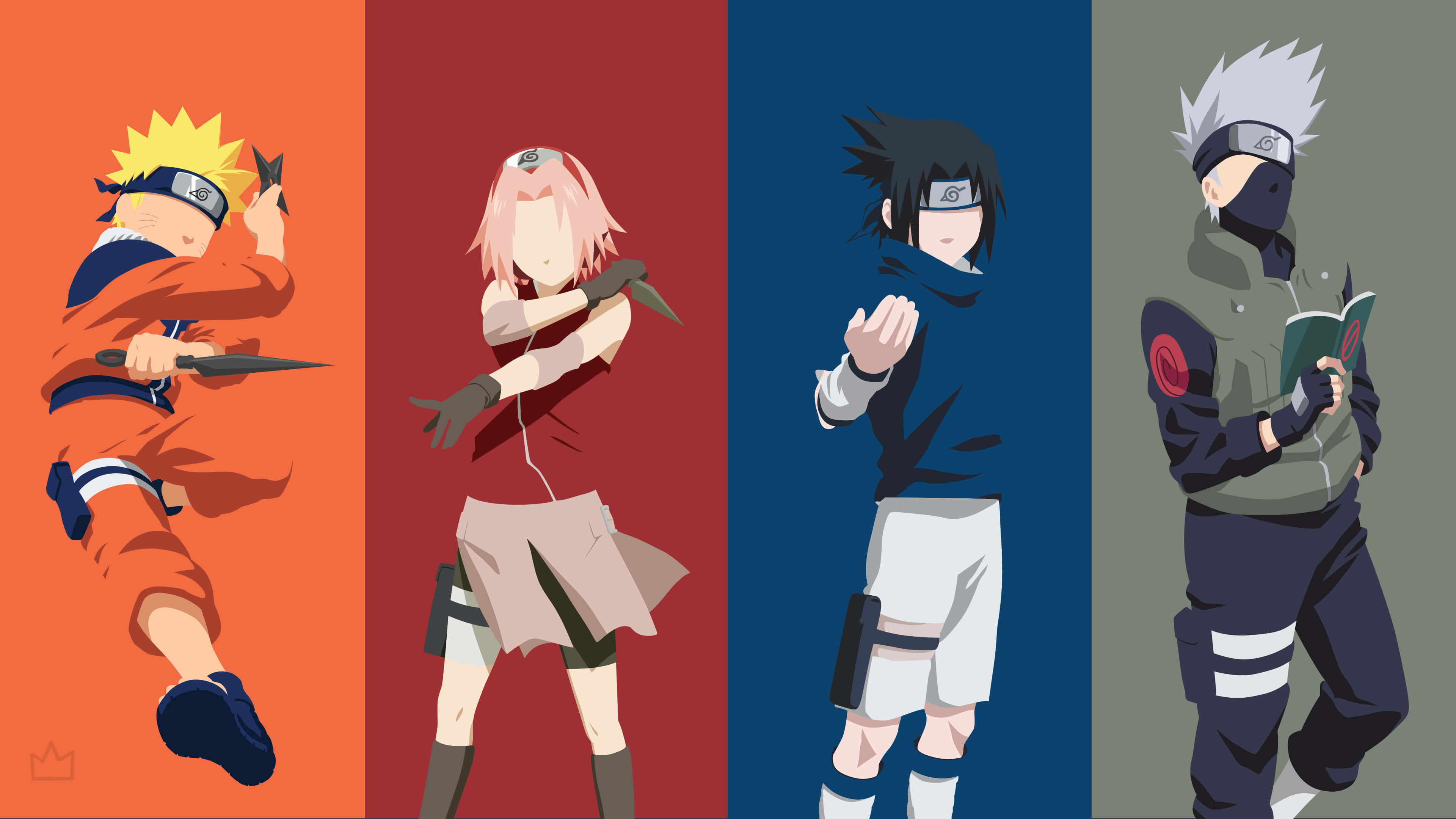 Team 7 - Naruto, Sasuke, Sakura, Kakashi og Rock Lee Wallpapers